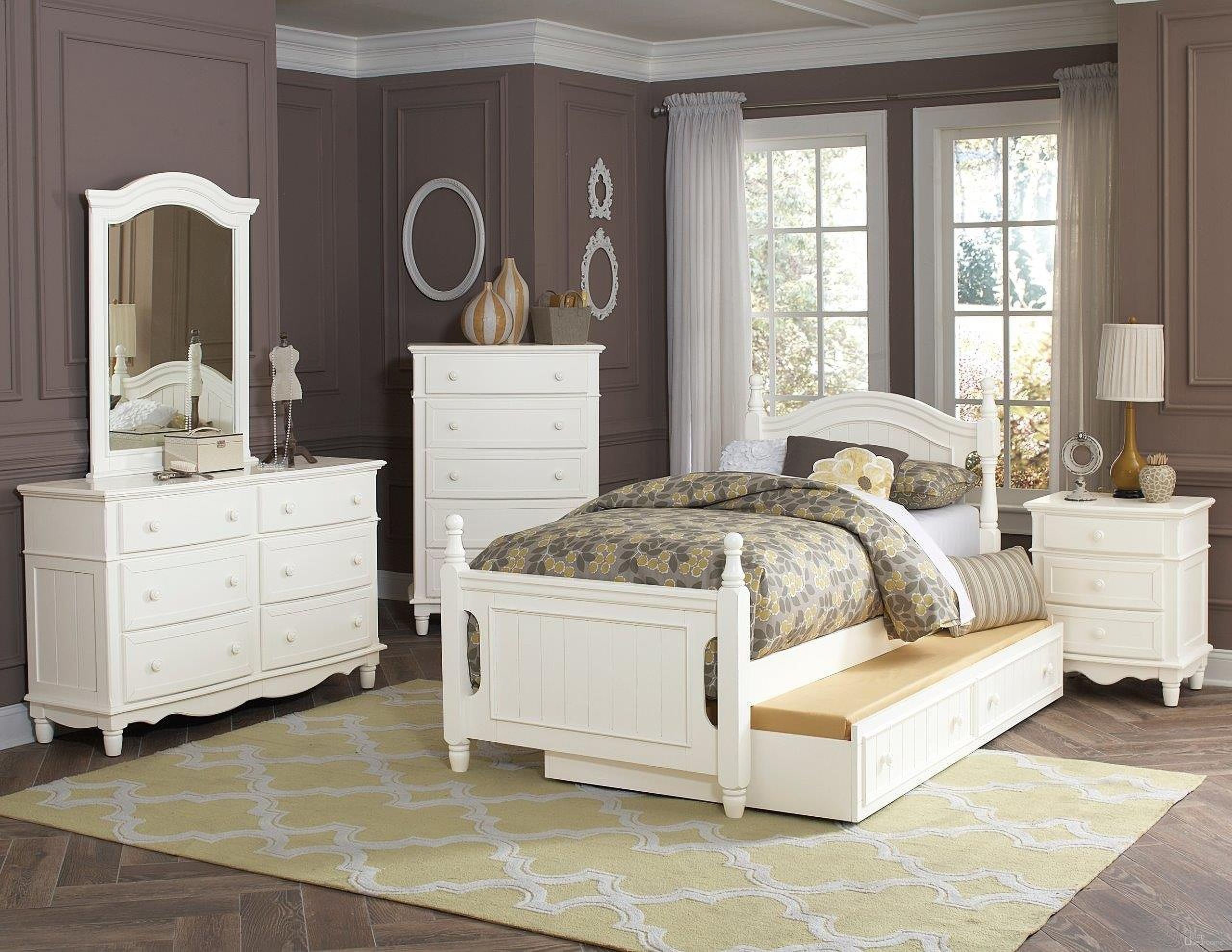 The appearance of Clementine Youth Platform Bedroom Set In White designed by Homelegance in the transitional interior design. This white piece of furniture was selected by 1StopBedrooms from Clementine Collection to add a touch of cosiness and style into your home. Sku: B1799T-1;B1799T-2;B1799T-3;B1799-R;B1799-4. Bed Type: Platform Bed. Material: Wood. Bed Size: Twin.