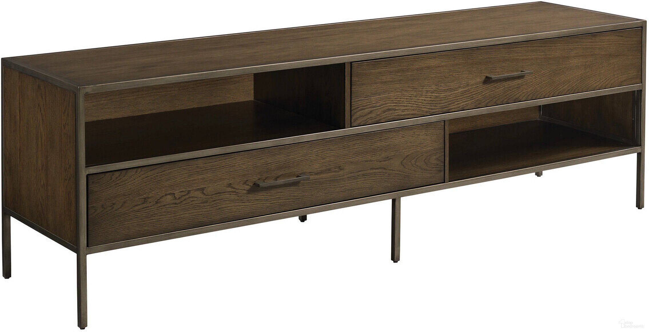 The appearance of Cleo Entertainment Console In Deep Brown designed by Hammary in the modern / contemporary interior design. This deep brown piece of furniture  was selected by 1StopBedrooms from Cleo Collection to add a touch of cosiness and style into your home. Sku: 257-585. Material: Wood.