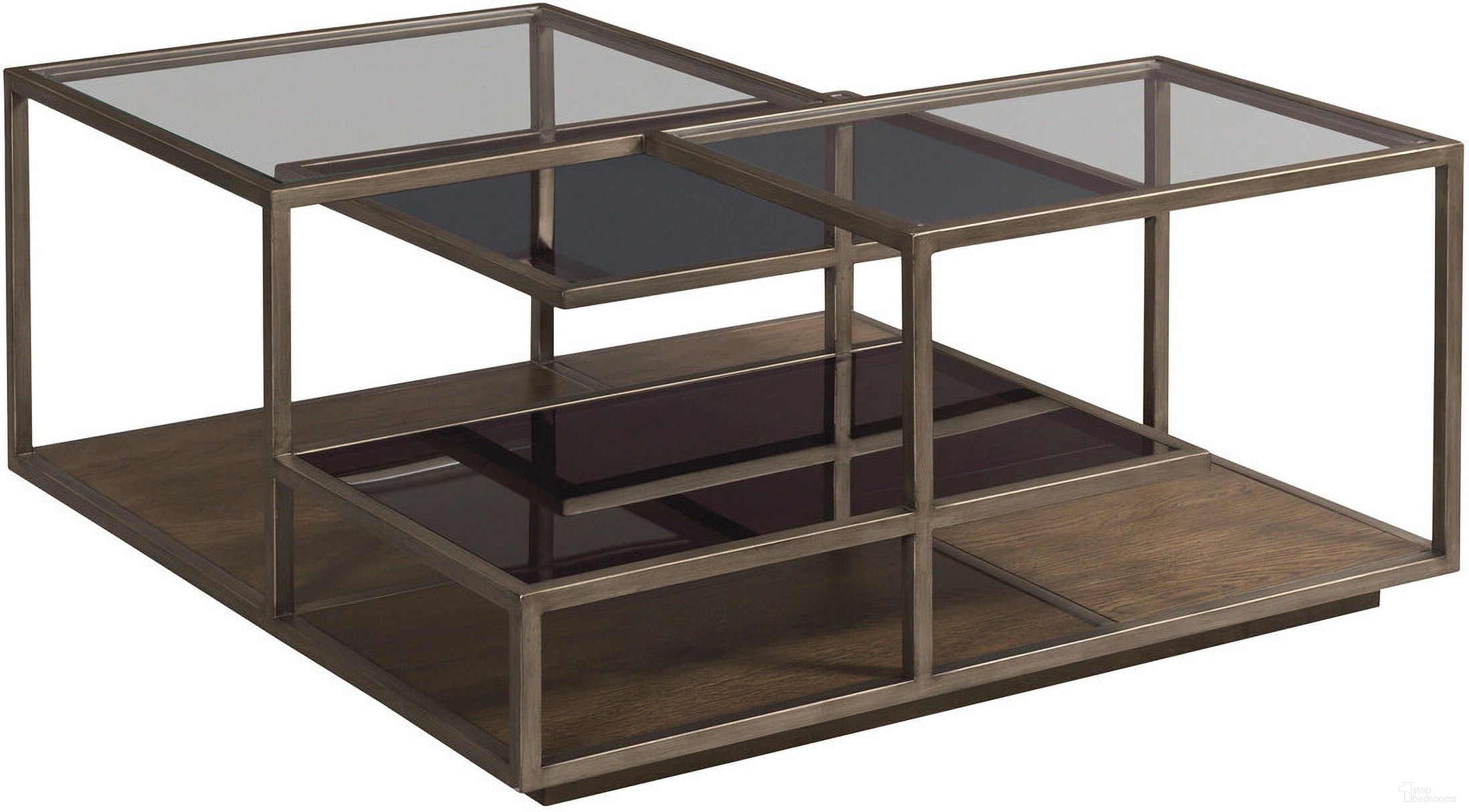 The appearance of Cleo Square Coffee Table In Deep Brown designed by Hammary in the modern / contemporary interior design. This deep brown piece of furniture  was selected by 1StopBedrooms from Cleo Collection to add a touch of cosiness and style into your home. Sku: 257-910. Material: Wood.