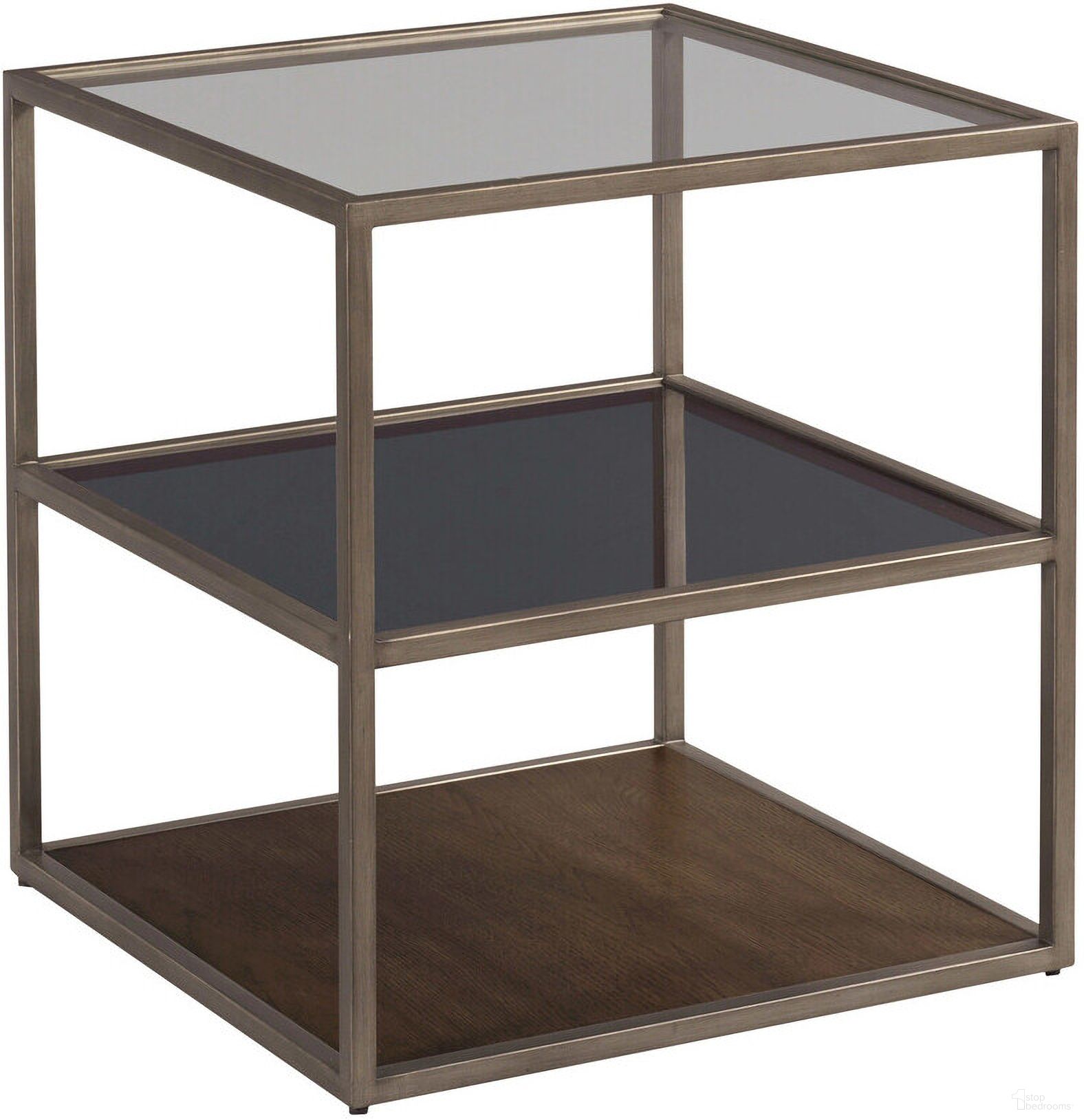The appearance of Cleo Square End Table In Deep Brown designed by Hammary in the modern / contemporary interior design. This deep brown piece of furniture  was selected by 1StopBedrooms from Cleo Collection to add a touch of cosiness and style into your home. Sku: 257-915. Material: Wood.