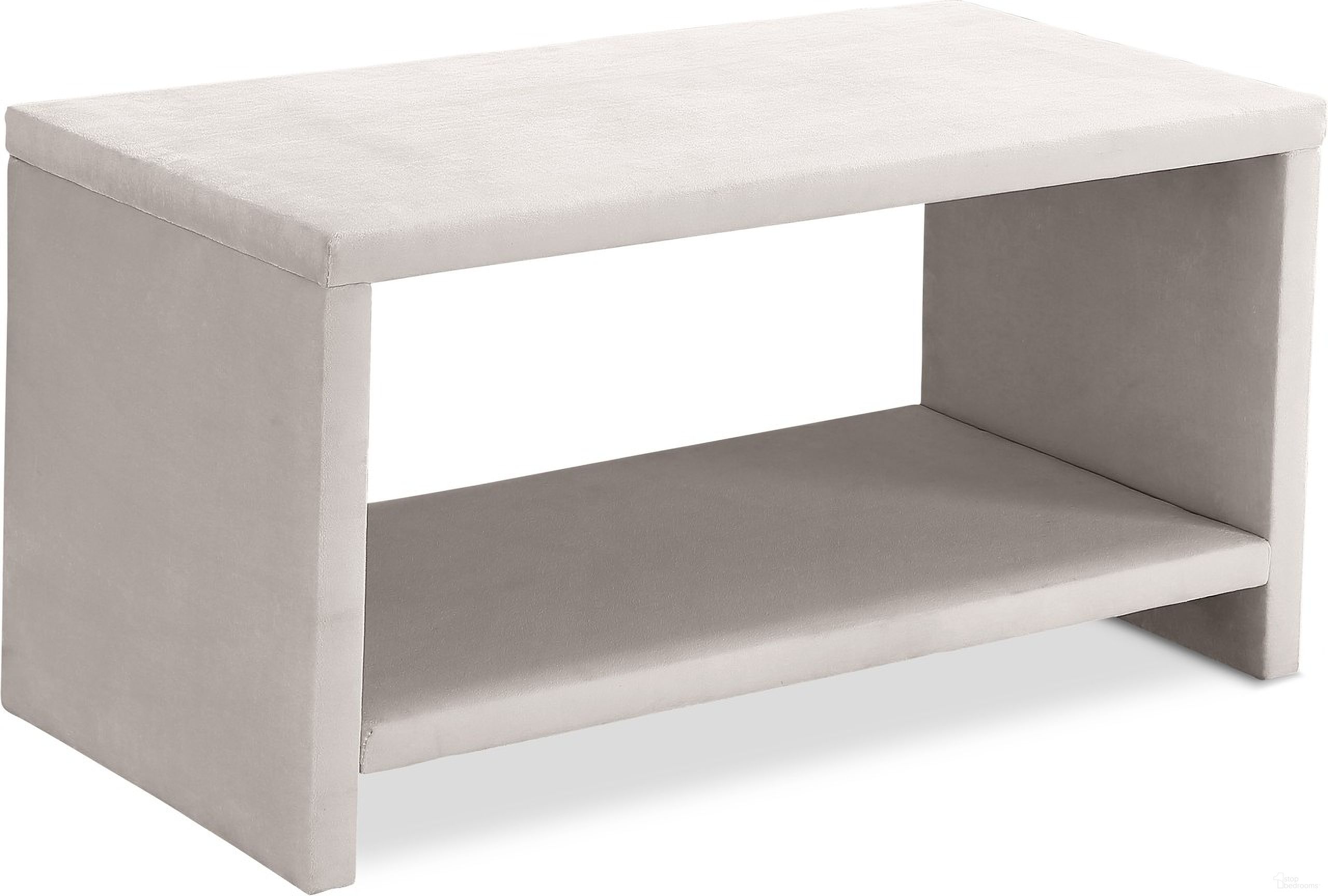 The appearance of Cleo Velvet Night Stand In Cream designed by Meridian in the modern / contemporary interior design. This cream velvet piece of furniture  was selected by 1StopBedrooms from Cleo Collection to add a touch of cosiness and style into your home. Sku: CleoCream-NS. Material: Velvet.