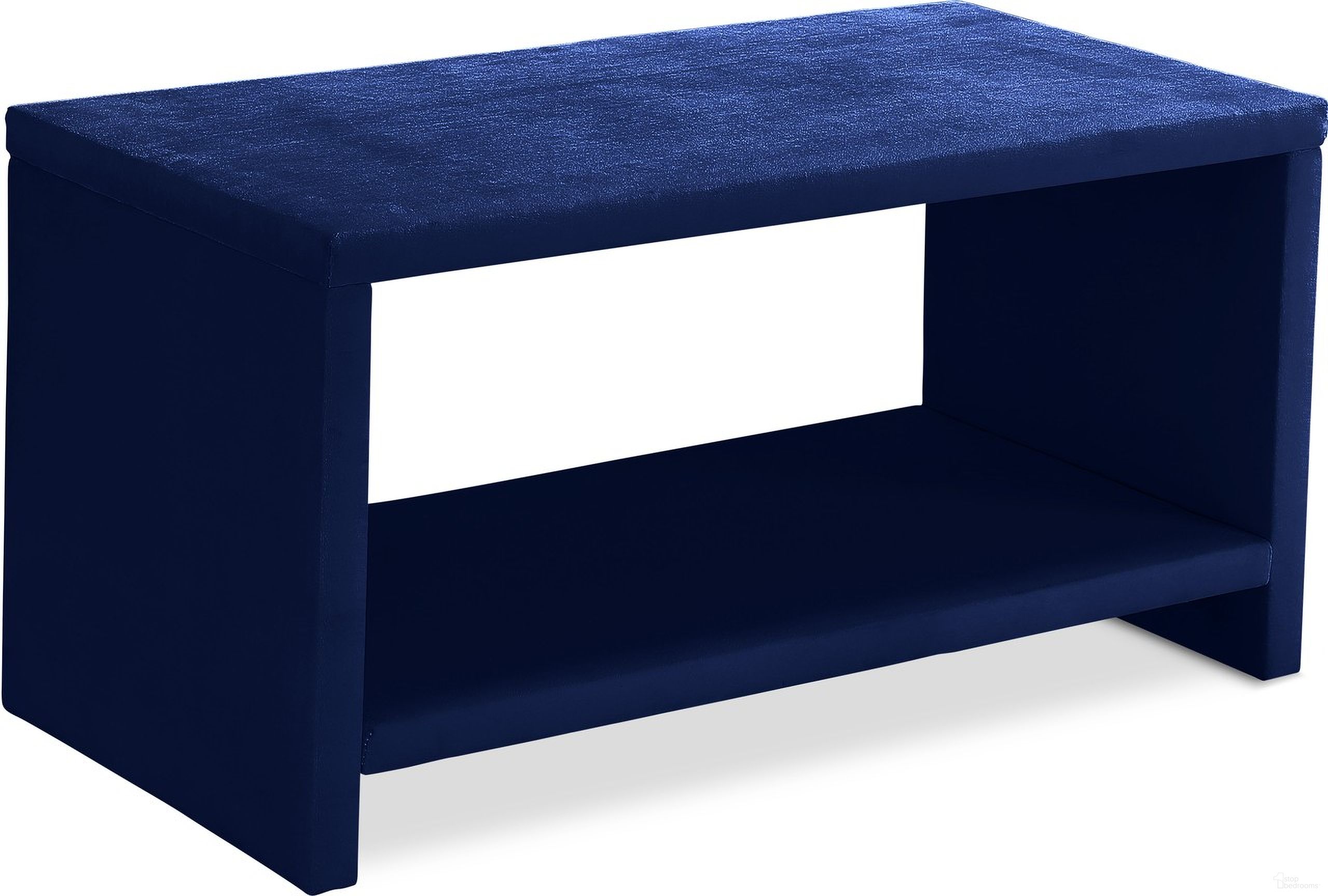 The appearance of Cleo Velvet Night Stand In Navy designed by Meridian in the modern / contemporary interior design. This navy piece of furniture  was selected by 1StopBedrooms from Cleo Collection to add a touch of cosiness and style into your home. Sku: CleoNavy-NS. Material: Velvet.
