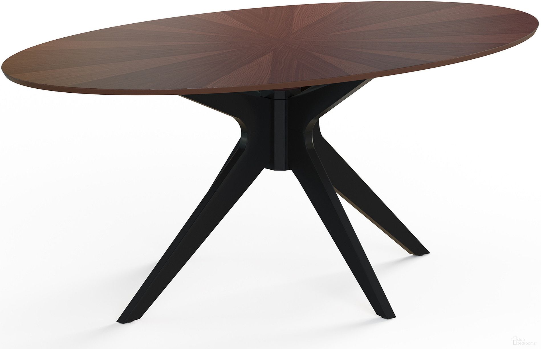 Clifford Oval Coffee Table In Black and Walnut