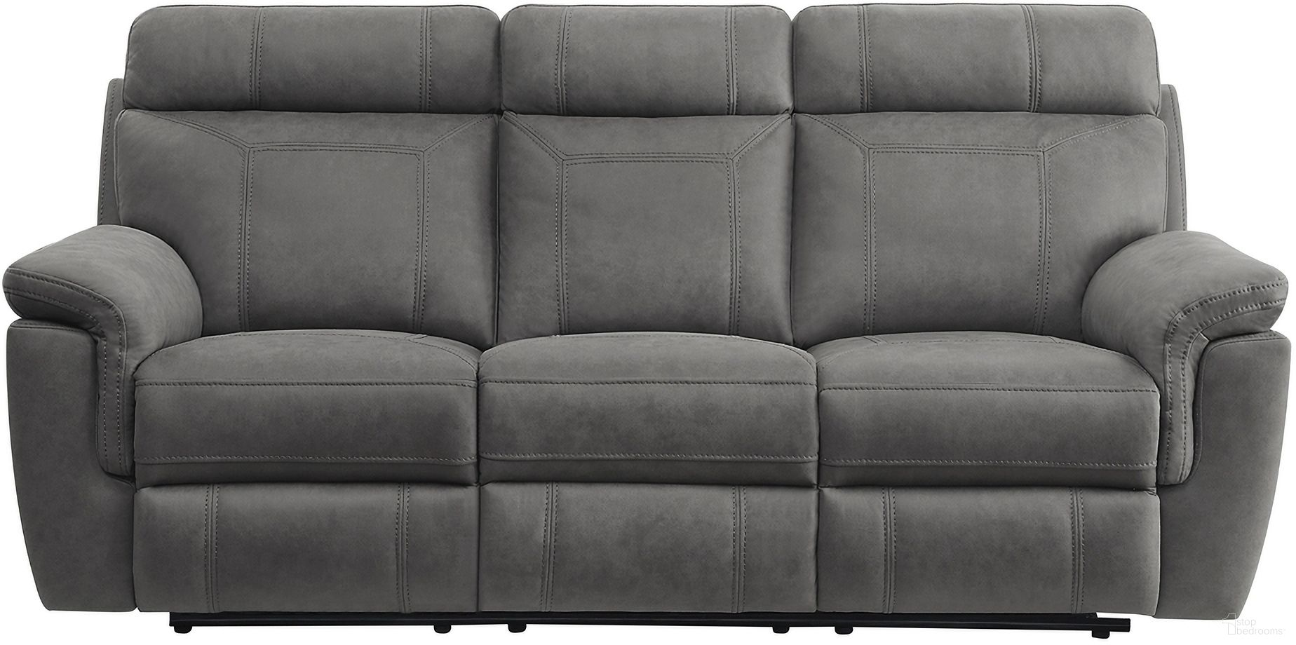 The appearance of Clifton Gray Double Reclining Sofa With Drop Down Cup Holders designed by Homelegance in the modern / contemporary interior design. This gray piece of furniture was selected by 1StopBedrooms from Clifton Collection to add a touch of cosiness and style into your home. Sku: 9301GRY-3. Material: Microfiber.