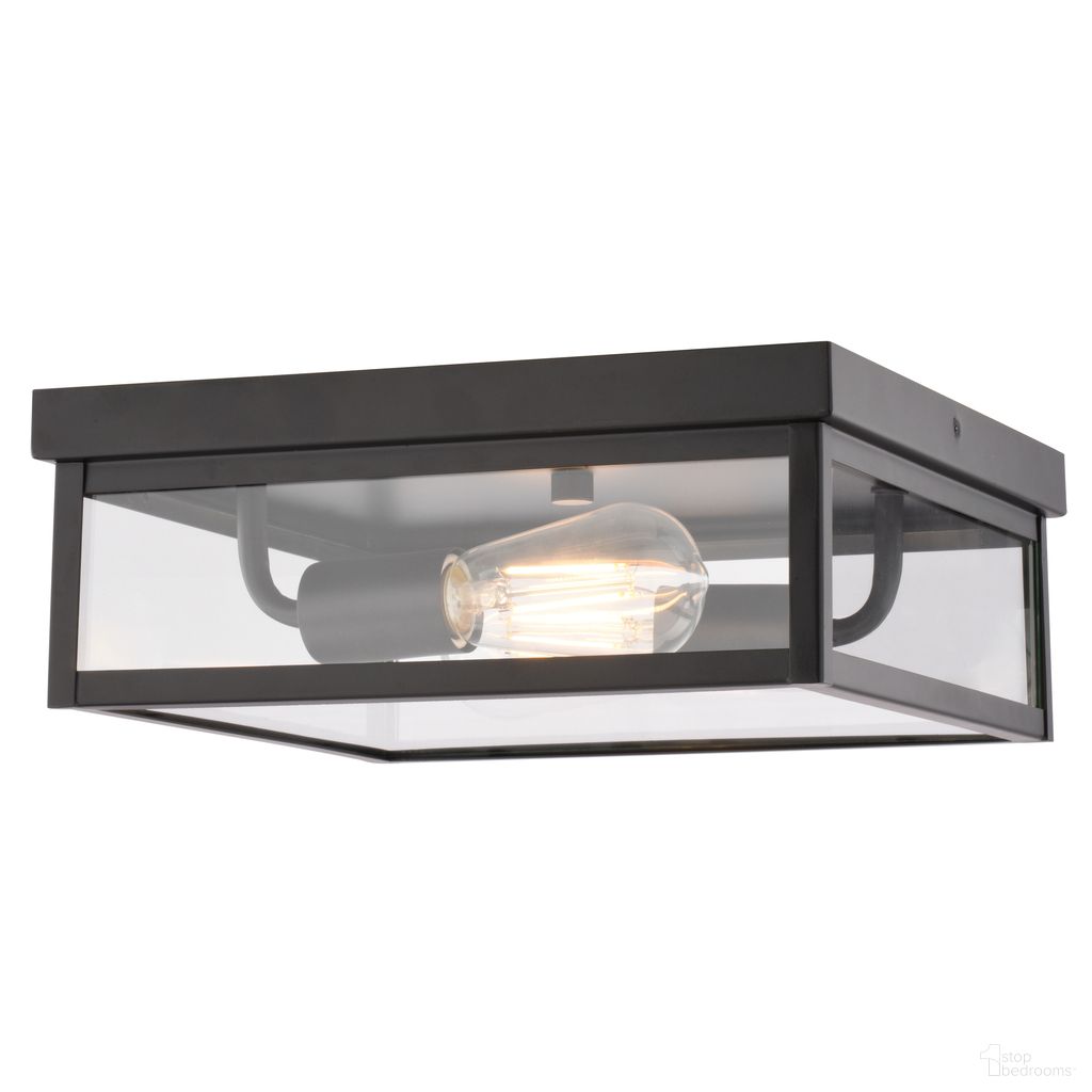 The appearance of Clinton 12 Inch 2 Light Outdoor Flush Mount In Matte Black designed by Vaxcel in the transitional interior design. This matte black piece of furniture was selected by 1StopBedrooms from Clinton Collection to add a touch of cosiness and style into your home. Sku: T0809. Material: Steel.