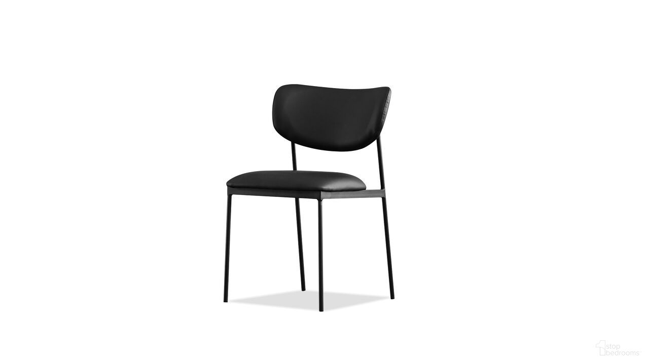 Clique Dining Chair Set of 2 Black Powder Coated Steel Base In Black