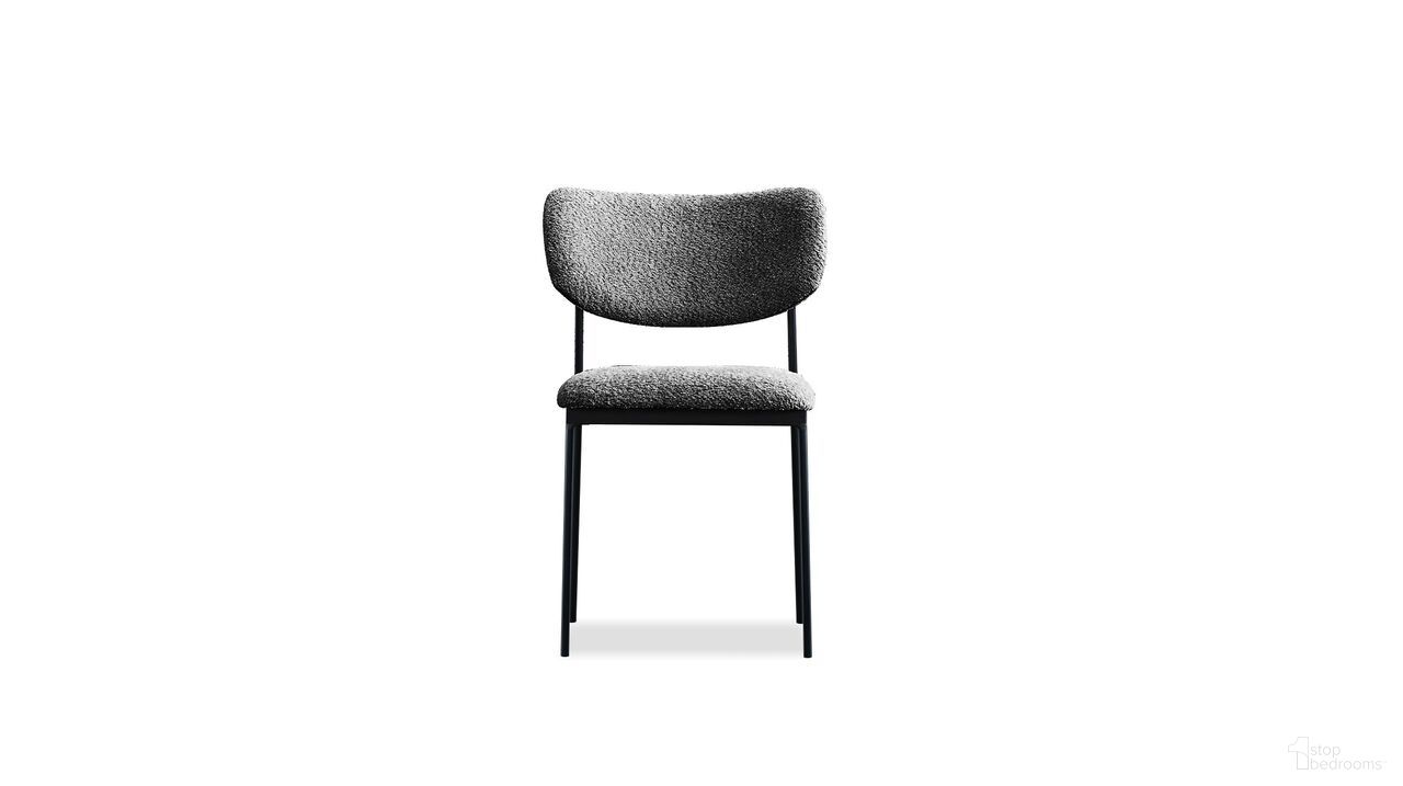 Clique Dining Chair Set of 2 Black Powder Coated Steel Base In Chalkboard Grey