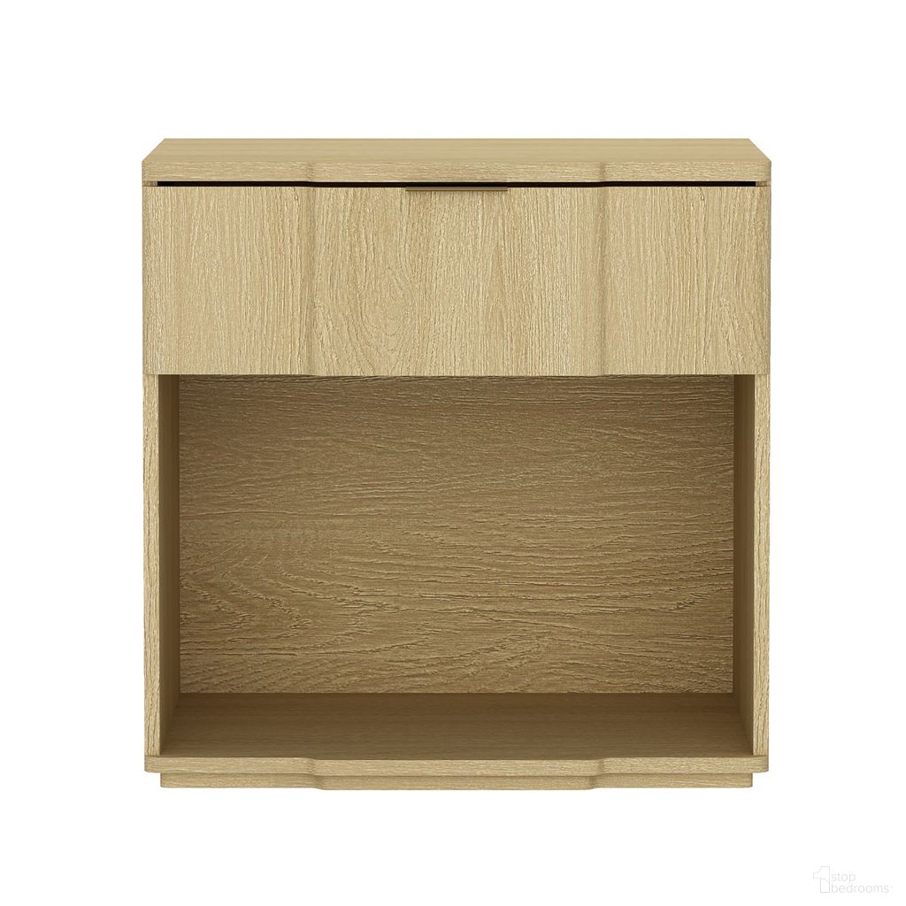 Clive 22 Inch 1-Drawer Nightstand In Natural Oak