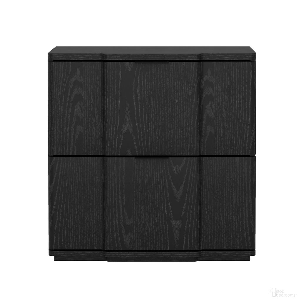 Clive 22 Inch 2-Drawer Nightstand In Black and Gold
