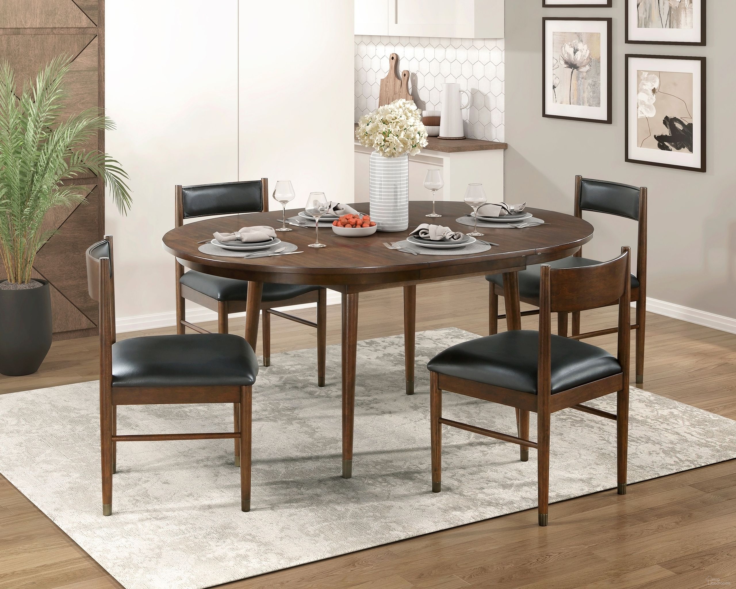 The appearance of Clive Round Dining Set In Cherry designed by Homelegance in the modern / contemporary interior design. This cherry piece of furniture was selected by 1StopBedrooms from Clive Collection to add a touch of cosiness and style into your home. Sku: 5413-65;5413S. Table Top Shape: Round. Material: Wood. Size: 48".