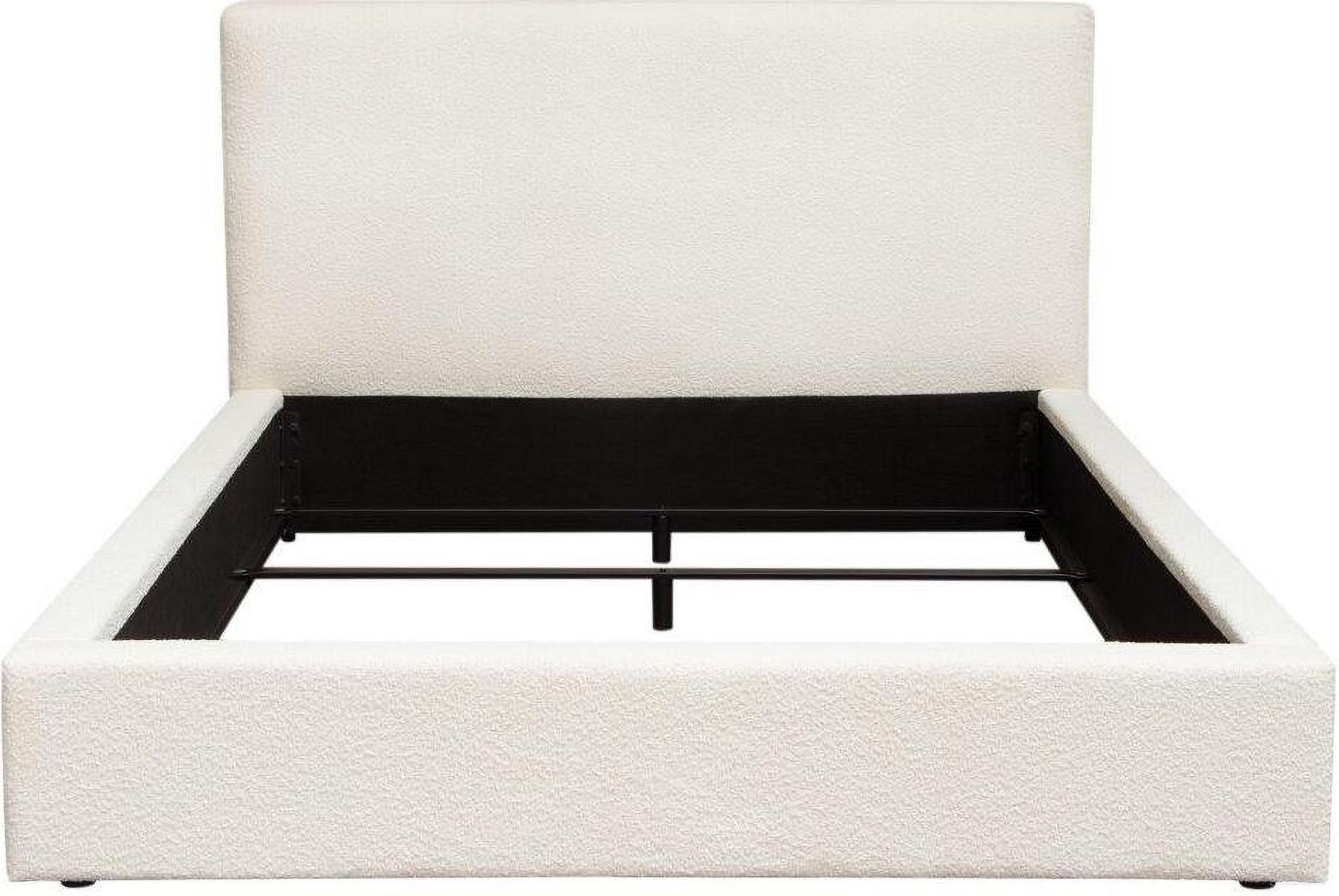 Cloud 43 Inch Low Profile Queen Bed In Ivory Boucle Fabric