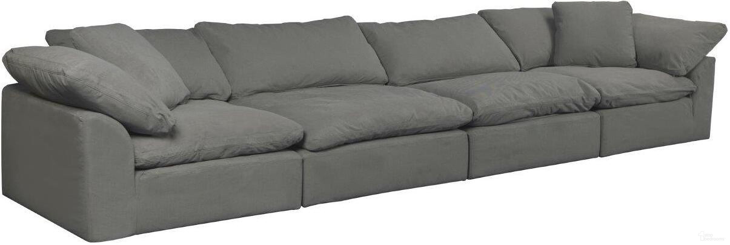 The appearance of Cloud Puff Gray 4 Piece Slipcovered Modular Sectional Sofa designed by Sunset Trading in the modern / contemporary interior design. This grey piece of furniture was selected by 1StopBedrooms from Cloud Puff Collection to add a touch of cosiness and style into your home. Sku: SU-145851-391094;SU-145851-391094;SU-145837-391094;SU-145837-391094. Material: Performance Fabric. Layout: Modular.