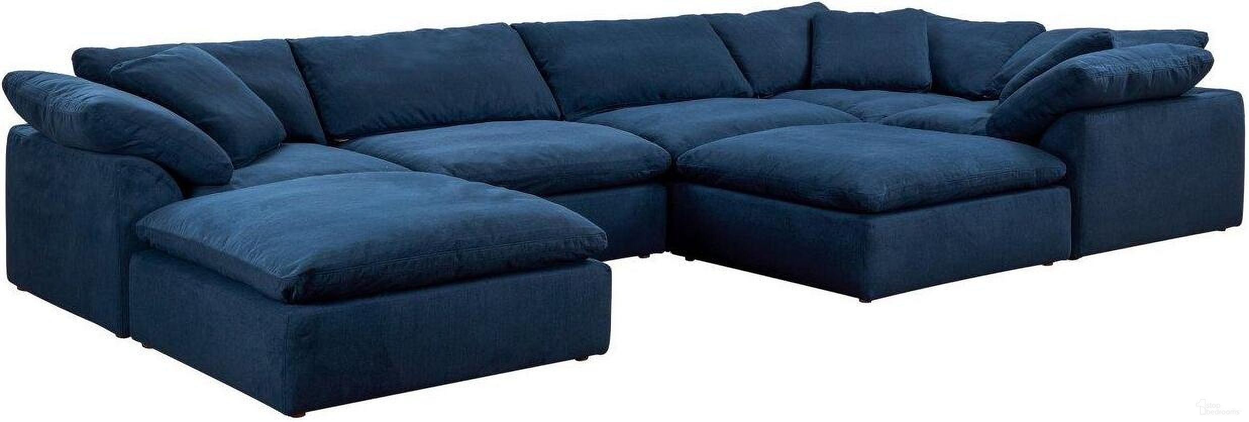 The appearance of Cloud Puff Navy Blue 7 Piece Slipcovered Modular Sectional Sofa with Ottomans designed by Sunset Trading in the modern / contemporary interior design. This navy blue piece of furniture was selected by 1StopBedrooms from Cloud Puff Collection to add a touch of cosiness and style into your home. Sku: SU-145851-391049;SU-145851-391049;SU-145851-391049;SU-145837-391049;SU-145837-391049;SU-145830-391049;SU-145830-391049. Material: Performance Fabric. Layout: U-Shape.