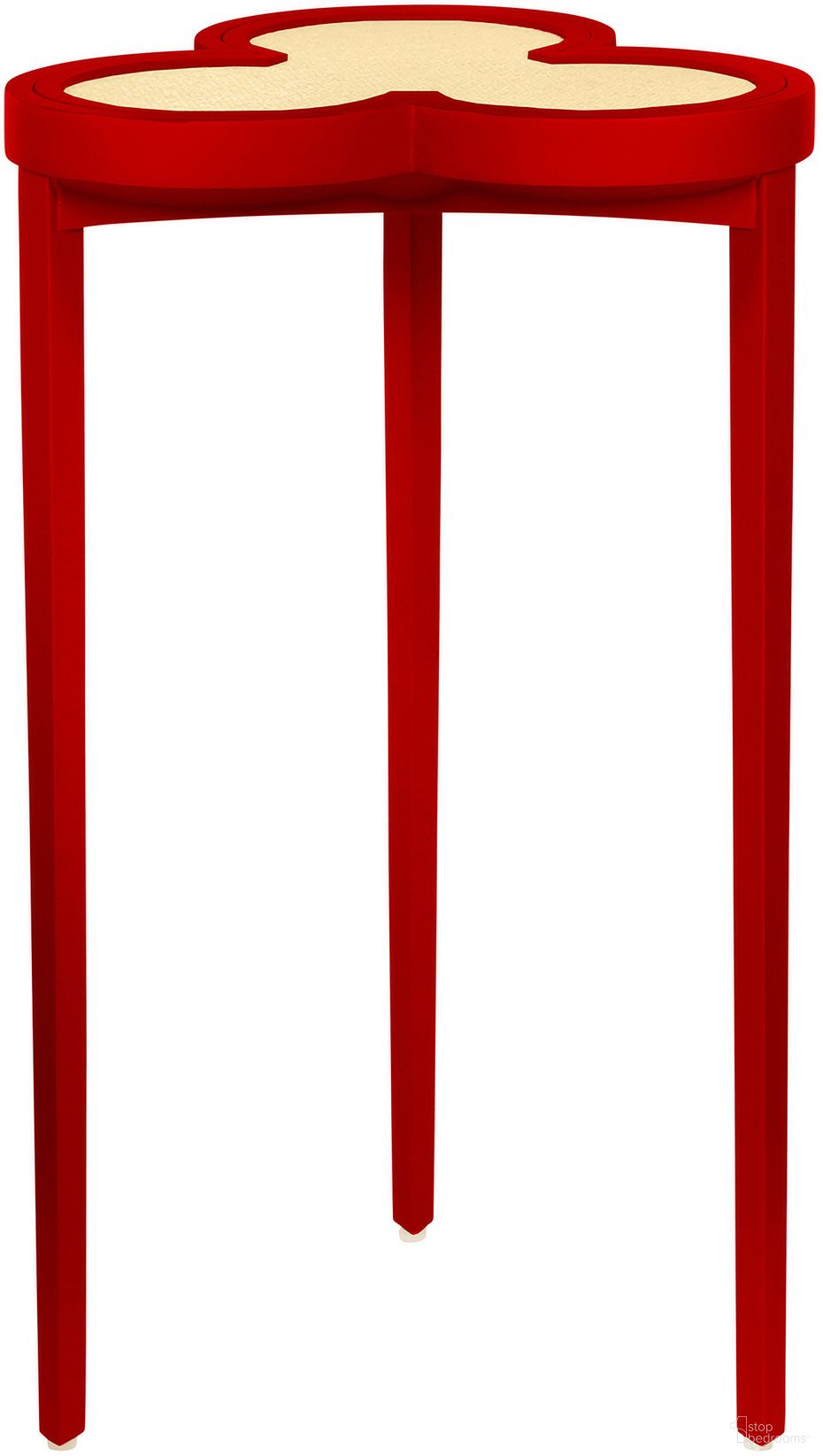The appearance of Clover Cigar Table In Red designed by Worlds Away in the modern / contemporary interior design. This red piece of furniture  was selected by 1StopBedrooms from  to add a touch of cosiness and style into your home. Sku: DYLAN RD. Material: Solid Wood.
