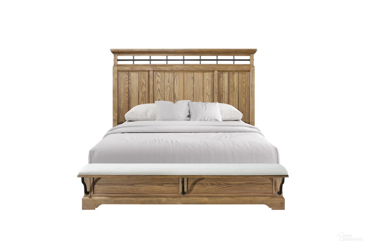 The appearance of Clover Ridge King Panel Bed With Bench In Carmel designed by Bernell in the traditional interior design. This carmel piece of furniture was selected by 1StopBedrooms from Clover Ridge Collection to add a touch of cosiness and style into your home. Sku: 1921-112-C. Bed Type: Panel Bed. Bed Size: King. Material: Oak Veneer.