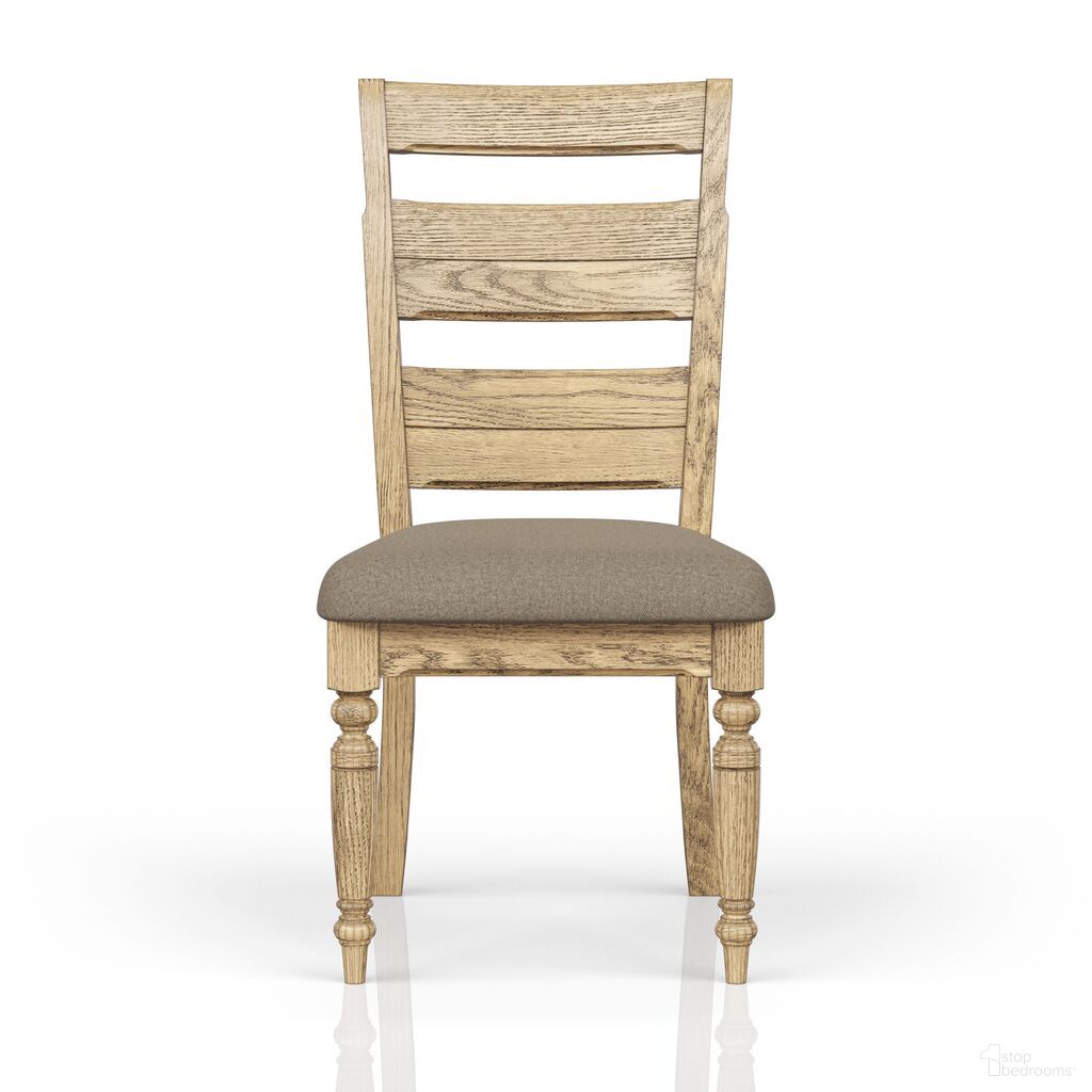 The appearance of Clover Ridge Ladder Back Side Chair In Carmel designed by Bernell in the traditional interior design. This carmel piece of furniture was selected by 1StopBedrooms from Clover Ridge Collection to add a touch of cosiness and style into your home. Sku: 5910-510-C. Material: Oak Veneer. Chair Type: Side Chair.