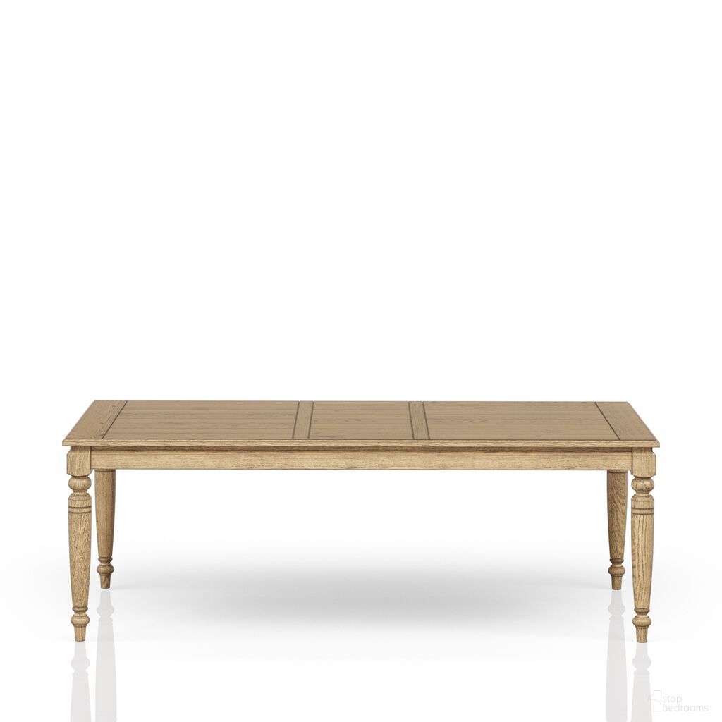The appearance of Clover Ridge Table With Leaf In Carmel designed by Bernell in the traditional interior design. This carmel piece of furniture was selected by 1StopBedrooms from Clover Ridge Collection to add a touch of cosiness and style into your home. Sku: 5910-500-C. Table Base Style: Legs. Table Top Shape: Rectangular. Size: 42" x 88". Material: Oak Veneer.