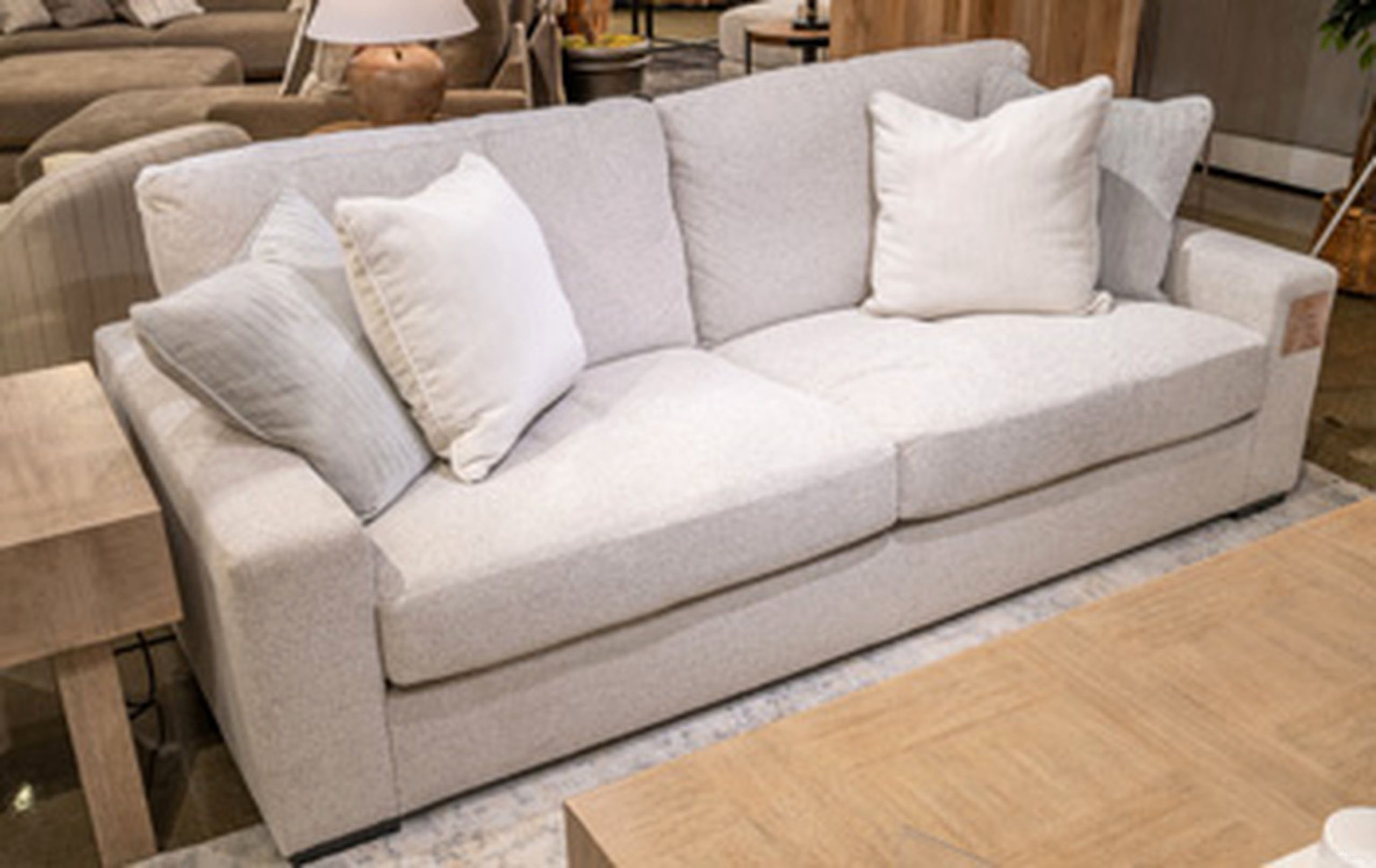 The appearance of Cloverview Sofa In Linen designed by Signature Design by Ashley in the modern / contemporary interior design. This linen piece of furniture was selected by 1StopBedrooms from Cloverview Collection to add a touch of cosiness and style into your home. Sku: NC8131038. Material: Fabric.