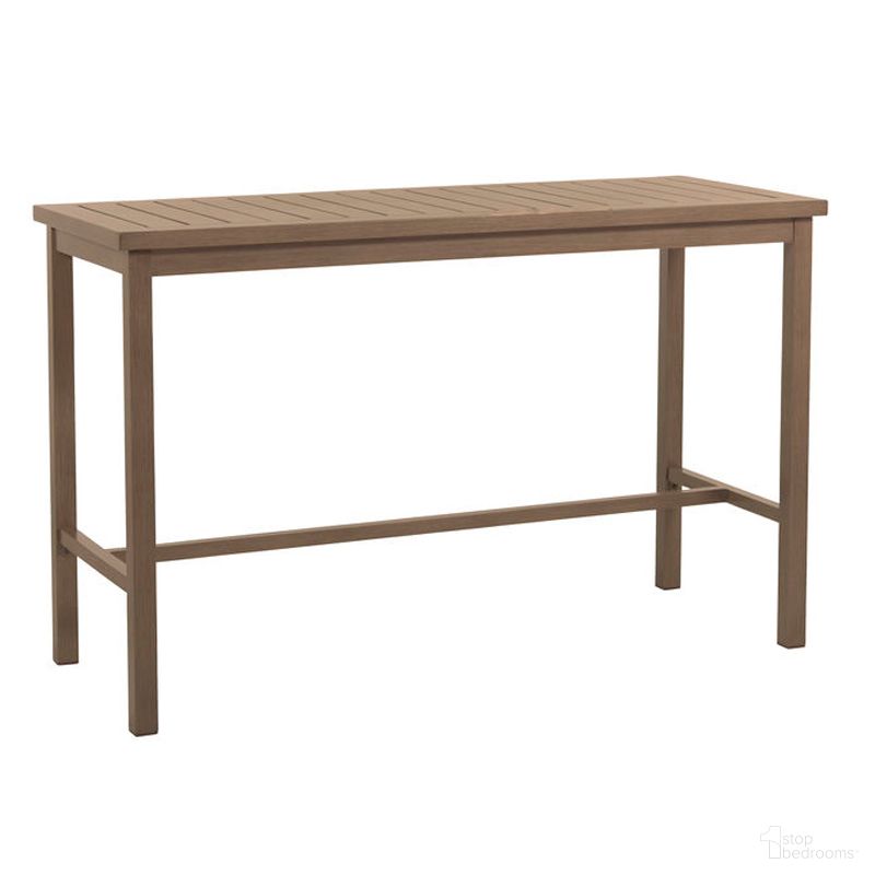 The appearance of Club Aluminum Bar Table In Oak designed by Summer Classics in the transitional interior design. This oak piece of furniture was selected by 1StopBedrooms from Club Aluminum Collection to add a touch of cosiness and style into your home. Sku: 332760. Material: Aluminum.