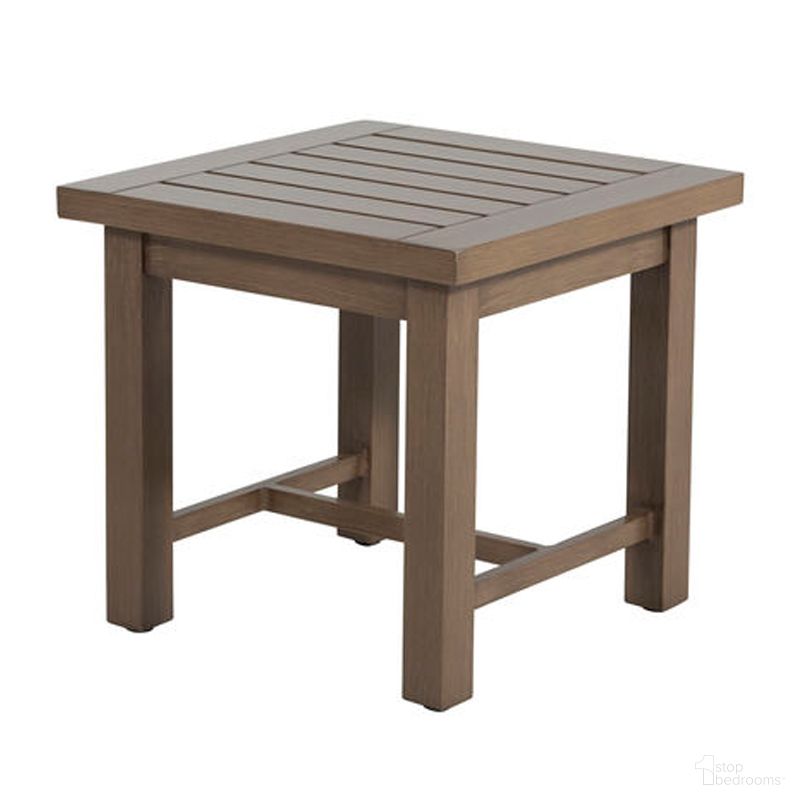The appearance of Club Aluminum End Table In Oak designed by Summer Classics in the transitional interior design. This oak piece of furniture was selected by 1StopBedrooms from Club Aluminum Collection to add a touch of cosiness and style into your home. Sku: 333660. Material: Aluminum.