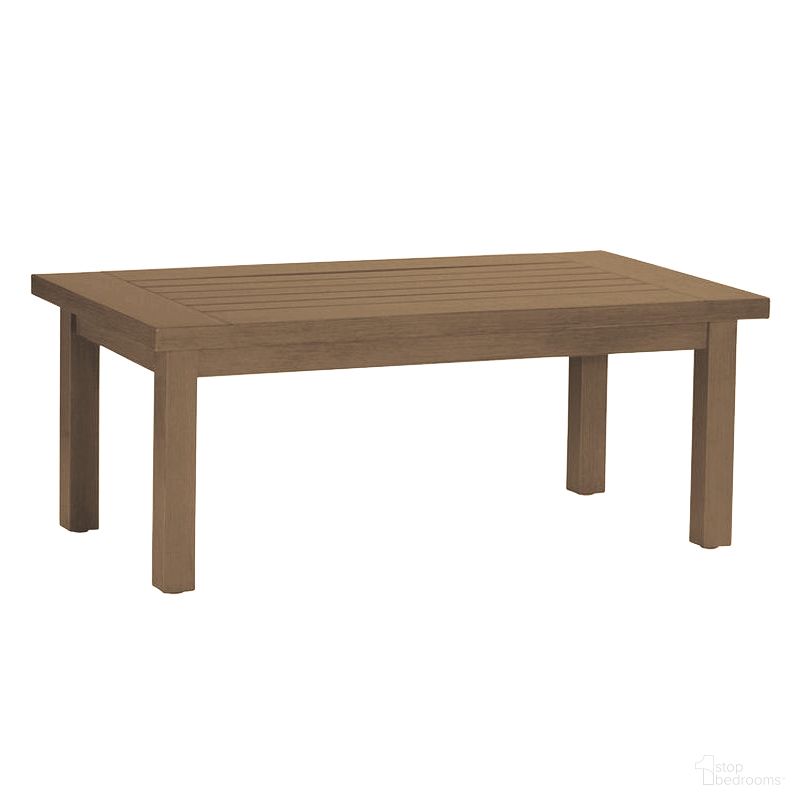 The appearance of Club Aluminum Rectangular Coffee Table In Oak designed by Summer Classics in the transitional interior design. This oak piece of furniture was selected by 1StopBedrooms from Club Aluminum Collection to add a touch of cosiness and style into your home. Sku: 332360. Material: Aluminum.