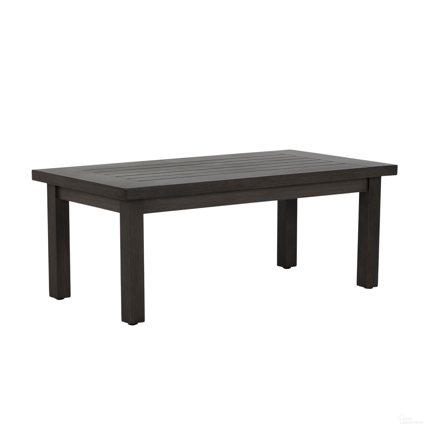 The appearance of Club Aluminum Rectangular Coffee Table In Slate Gray designed by Summer Classics in the transitional interior design. This slate gray piece of furniture  was selected by 1StopBedrooms from Club Aluminum Collection to add a touch of cosiness and style into your home. Sku: 332331. Material: Aluminum.