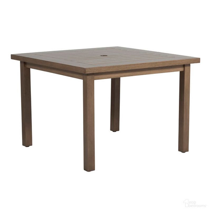 The appearance of Club Aluminum Square Dining Table In Oak designed by Summer Classics in the transitional interior design. This oak piece of furniture was selected by 1StopBedrooms from Club Aluminum Collection to add a touch of cosiness and style into your home. Sku: 333260. Table Base Style: Legs. Table Top Shape: Square. Material: Aluminum. Size: 43".