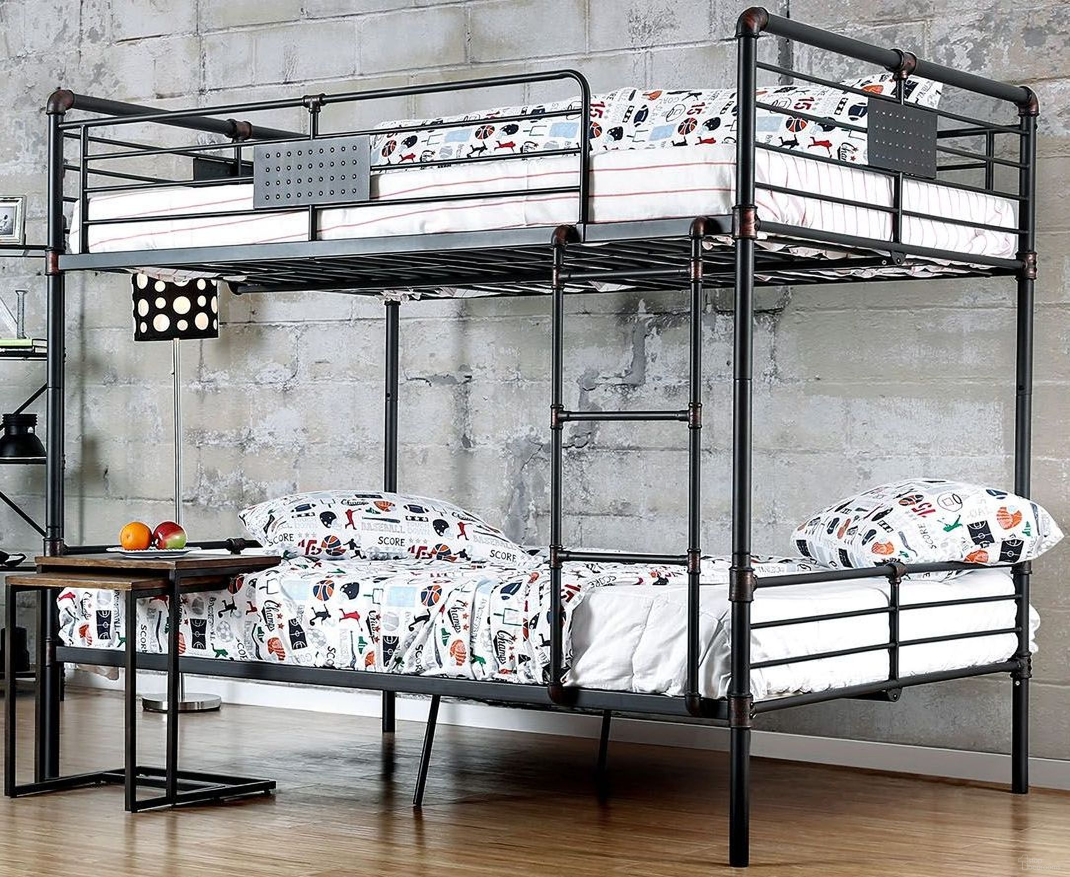 The appearance of Olga I Antique Black Full Over Full Bunk Bed designed by Furniture of America in the industrial interior design. This black piece of furniture was selected by 1StopBedrooms from Olga Collection to add a touch of cosiness and style into your home. Sku: CM-BK913FF-1;CM-BK913FF-2. Bed Type: Bunk Bed. Material: Metal. Bed Size: Full Over Full.