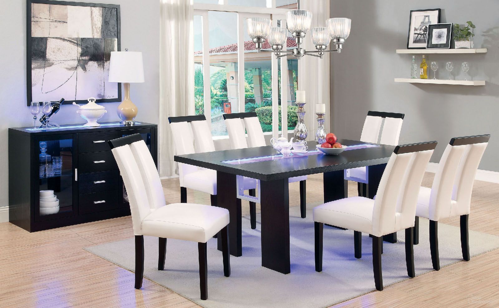 The appearance of Luminar Glass Insert Rectangular Dining Room Set designed by Furniture of America in the modern / contemporary interior design. This brown piece of furniture was selected by 1StopBedrooms from Luminar Collection to add a touch of cosiness and style into your home. Sku: CM3559T;CM3559SC-2PK. Table Base Style: Legs. Material: Glass. Table Top Shape: Rectangular. Size: 76" x 40".