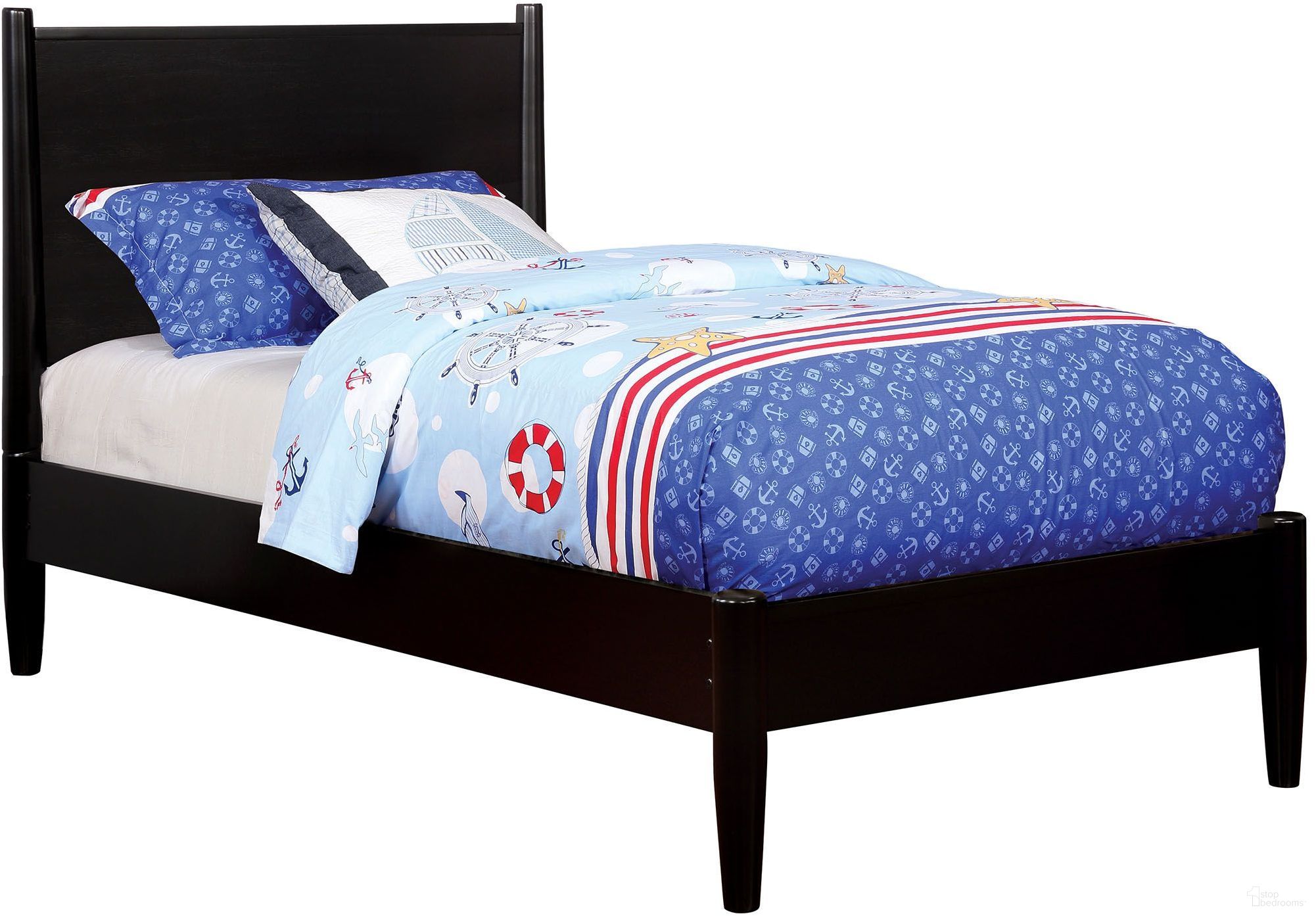 Lennart II Black Twin Panel Bed