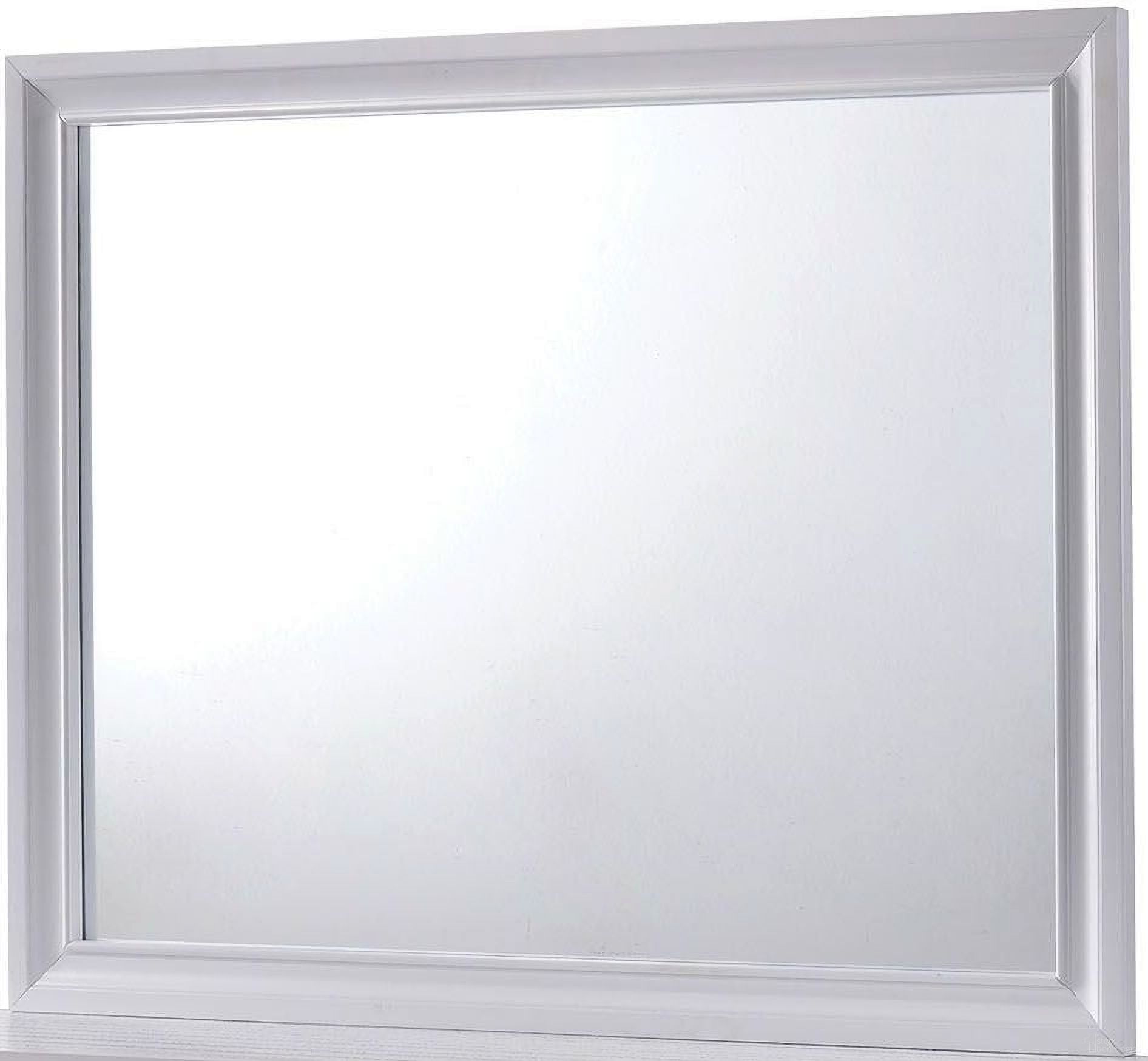 The appearance of Chrissy White Mirror designed by Furniture of America in the modern / contemporary interior design. This white piece of furniture  was selected by 1StopBedrooms from Chrissy Collection to add a touch of cosiness and style into your home. Sku: CM7552M. Material: Wood.