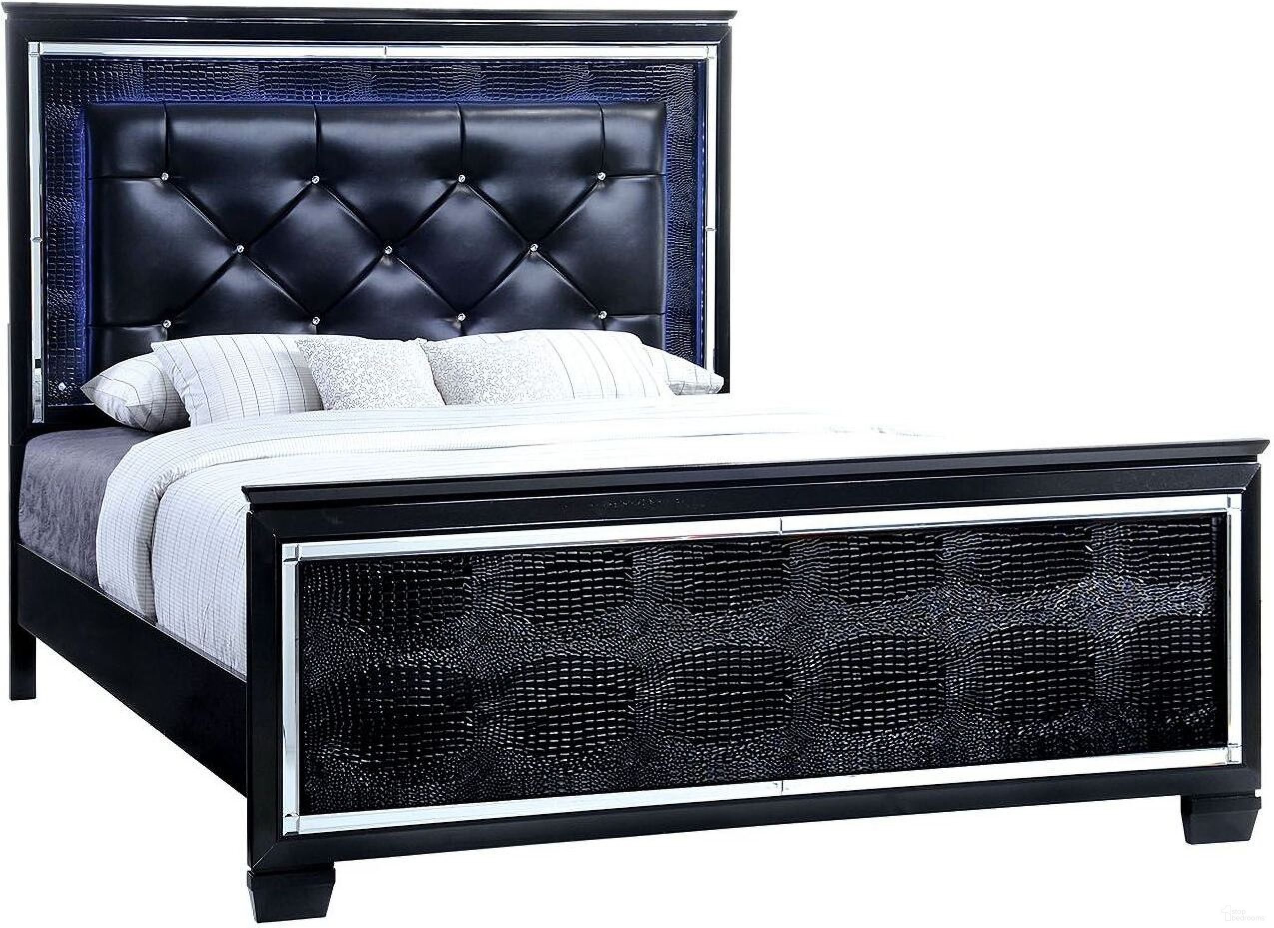 The appearance of Bellanova Black King Upholstered Panel Bed designed by Furniture of America in the modern / contemporary interior design. This black piece of furniture was selected by 1StopBedrooms from Bellanova Collection to add a touch of cosiness and style into your home. Sku: CM7979BK-EK-HB;CM7979BK-EK-FB;CM7979BK-EK-R. Bed Type: Panel Bed. Material: Leather. Bed Size: King.