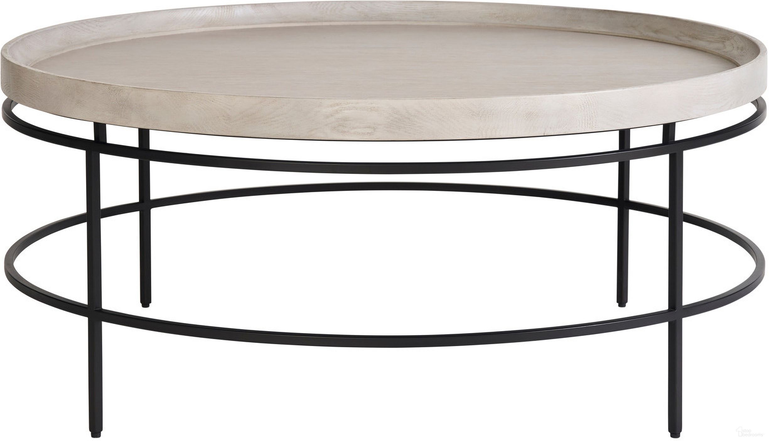 The appearance of Coalesce Round Tray Top Cocktail Table In Fog designed by Universal in the modern / contemporary interior design. This fog piece of furniture was selected by 1StopBedrooms from Coalesce Collection to add a touch of cosiness and style into your home. Sku: U301818. Material: Metal.