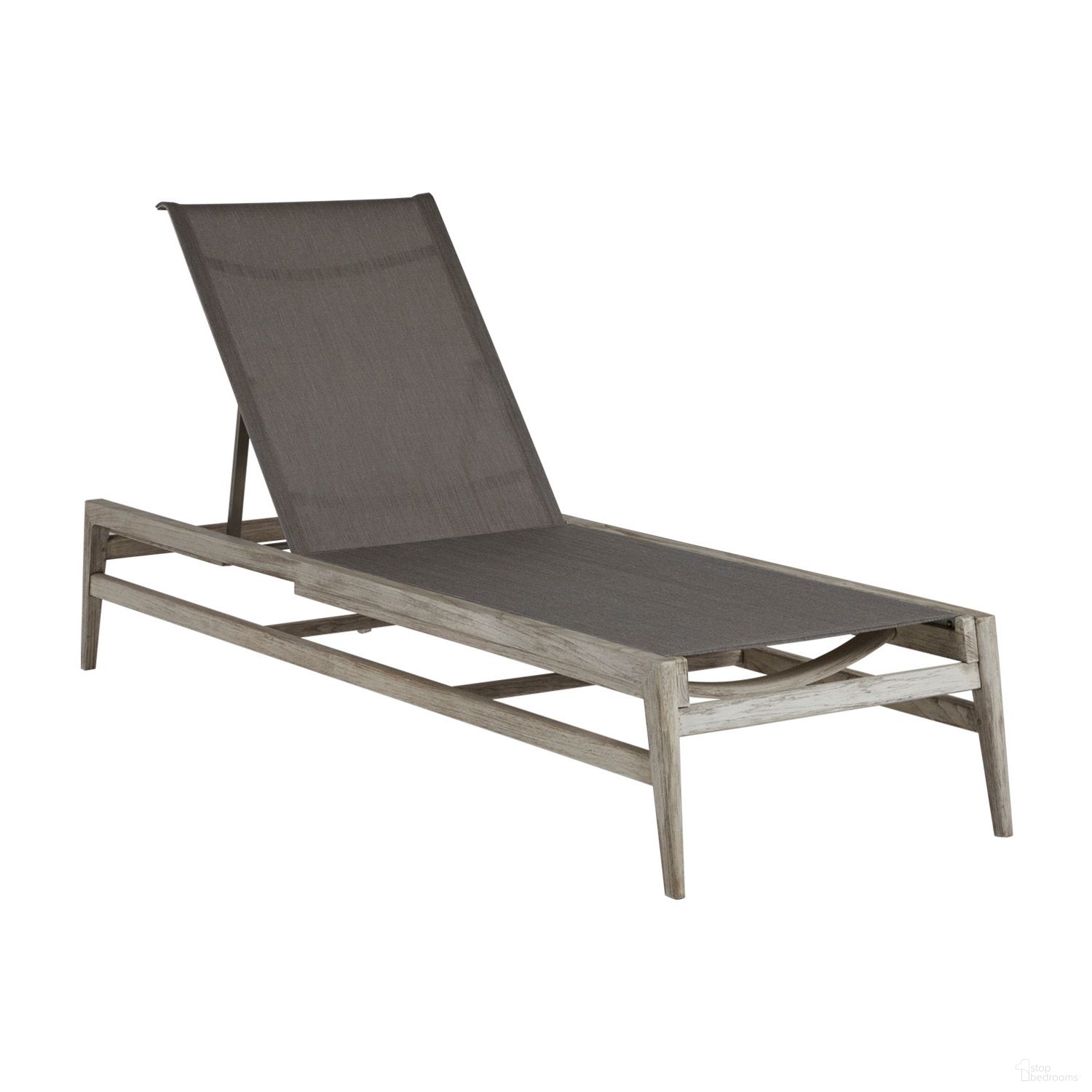 The appearance of Coast Teak Chaise In Oyster Teak and Heather Gray designed by Summer Classics in the modern / contemporary interior design. This oyster teak/heather gray piece of furniture  was selected by 1StopBedrooms from Coast Collection to add a touch of cosiness and style into your home. Sku: 273347. Material: Sling.