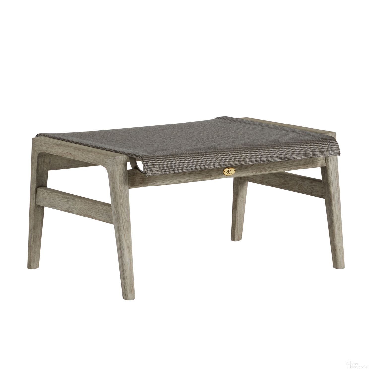 The appearance of Coast Teak Ottoman In Oyster Teak and Heather Gray designed by Summer Classics in the modern / contemporary interior design. This oyster teak/heather gray piece of furniture  was selected by 1StopBedrooms from Coast Collection to add a touch of cosiness and style into your home. Sku: 274047. Material: Sling.