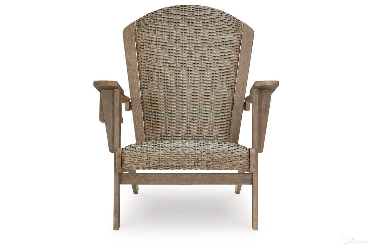 The appearance of Coastal Reef Adirondack Chair In Beige designed by Signature Design by Ashley in the transitional interior design. This beige piece of furniture was selected by 1StopBedrooms from Coastal Reef Collection to add a touch of cosiness and style into your home. Sku: NCP204-898. Material: Wood.