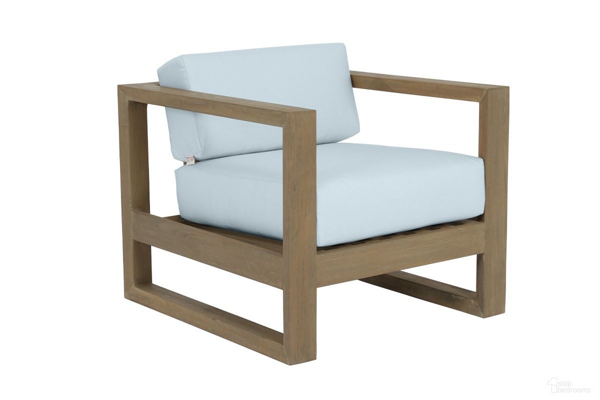 The appearance of Coastal Teak Club Chair in Canvas Skyline designed by Sunset West in the modern / contemporary interior design. This canvas skyline piece of furniture was selected by 1StopBedrooms from Coastal Teak Collection to add a touch of cosiness and style into your home. Sku: SW5501-21-14091. Material: Teak.