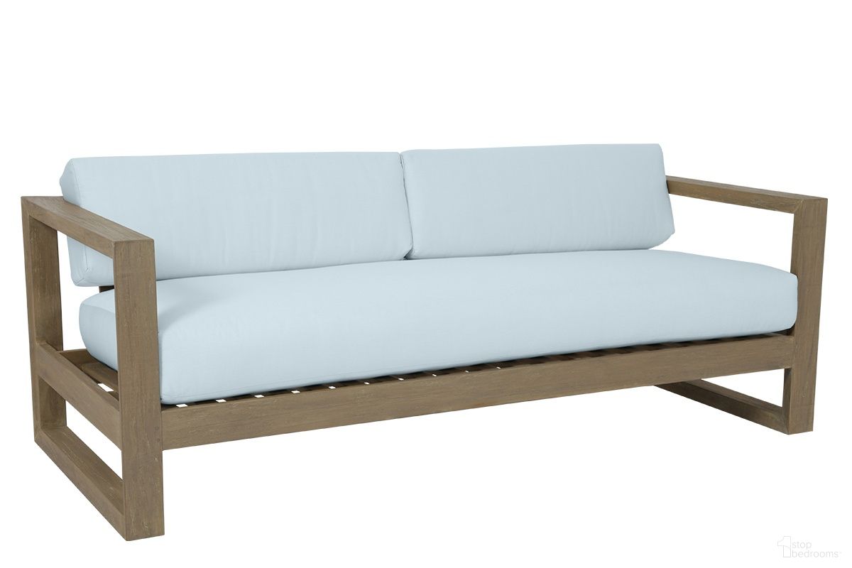The appearance of Coastal Teak Sofa in Canvas Skyline designed by Sunset West in the modern / contemporary interior design. This canvas skyline piece of furniture was selected by 1StopBedrooms from Coastal Teak Collection to add a touch of cosiness and style into your home. Sku: SW5501-23-14091. Material: Teak.