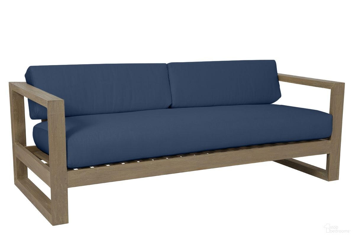 The appearance of Coastal Teak Sofa in Spectrum Indigo designed by Sunset West in the modern / contemporary interior design. This spectrum indigo piece of furniture  was selected by 1StopBedrooms from Coastal Teak Collection to add a touch of cosiness and style into your home. Sku: SW5501-23-48080. Material: Teak.