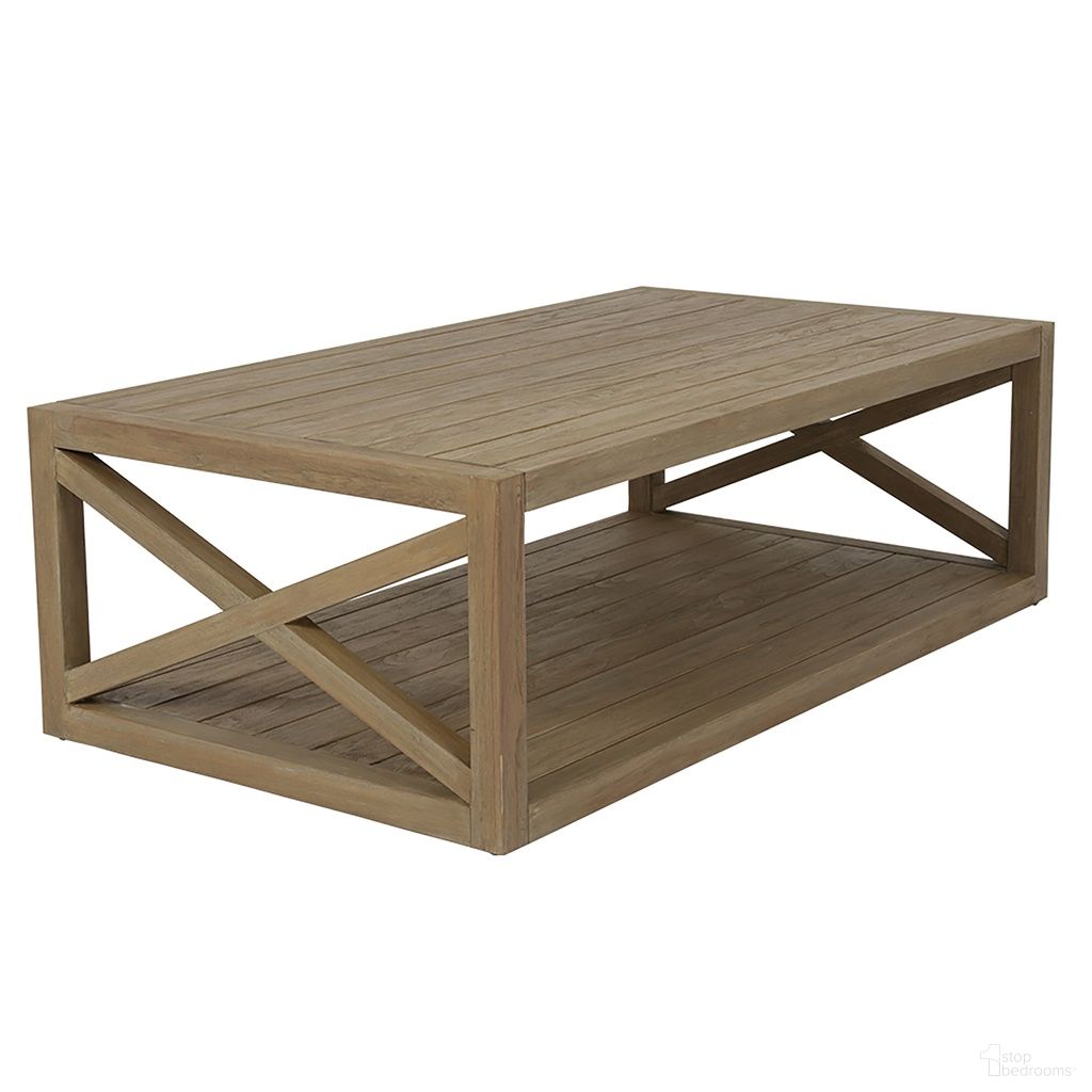 The appearance of Coastal Teak X Coffee Table in Light Wood designed by Sunset West in the transitional interior design. This light wood piece of furniture  was selected by 1StopBedrooms from Coastal Teak Collection to add a touch of cosiness and style into your home. Sku: SW5501-XCT. Material: Teak.