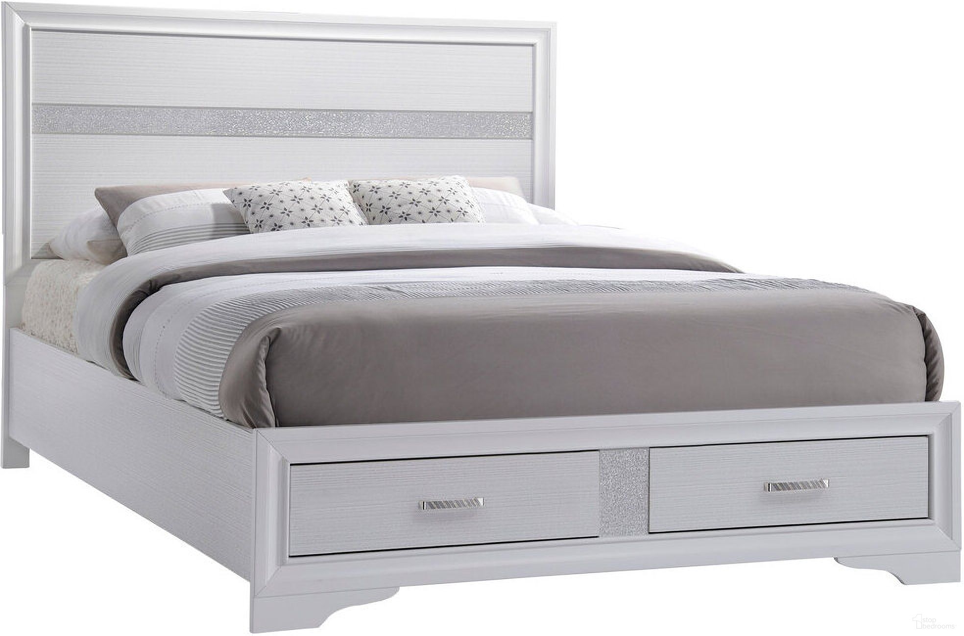 The appearance of Miranda California King 2-drawer Storage Bed White designed by Coaster in the modern / contemporary interior design. This white piece of furniture was selected by 1StopBedrooms from Miranda Collection to add a touch of cosiness and style into your home. Sku: 205111KWB1;205111KWB2;205111KWB3. Bed Type: Storage Bed. Material: Wood. Bed Size: California King.