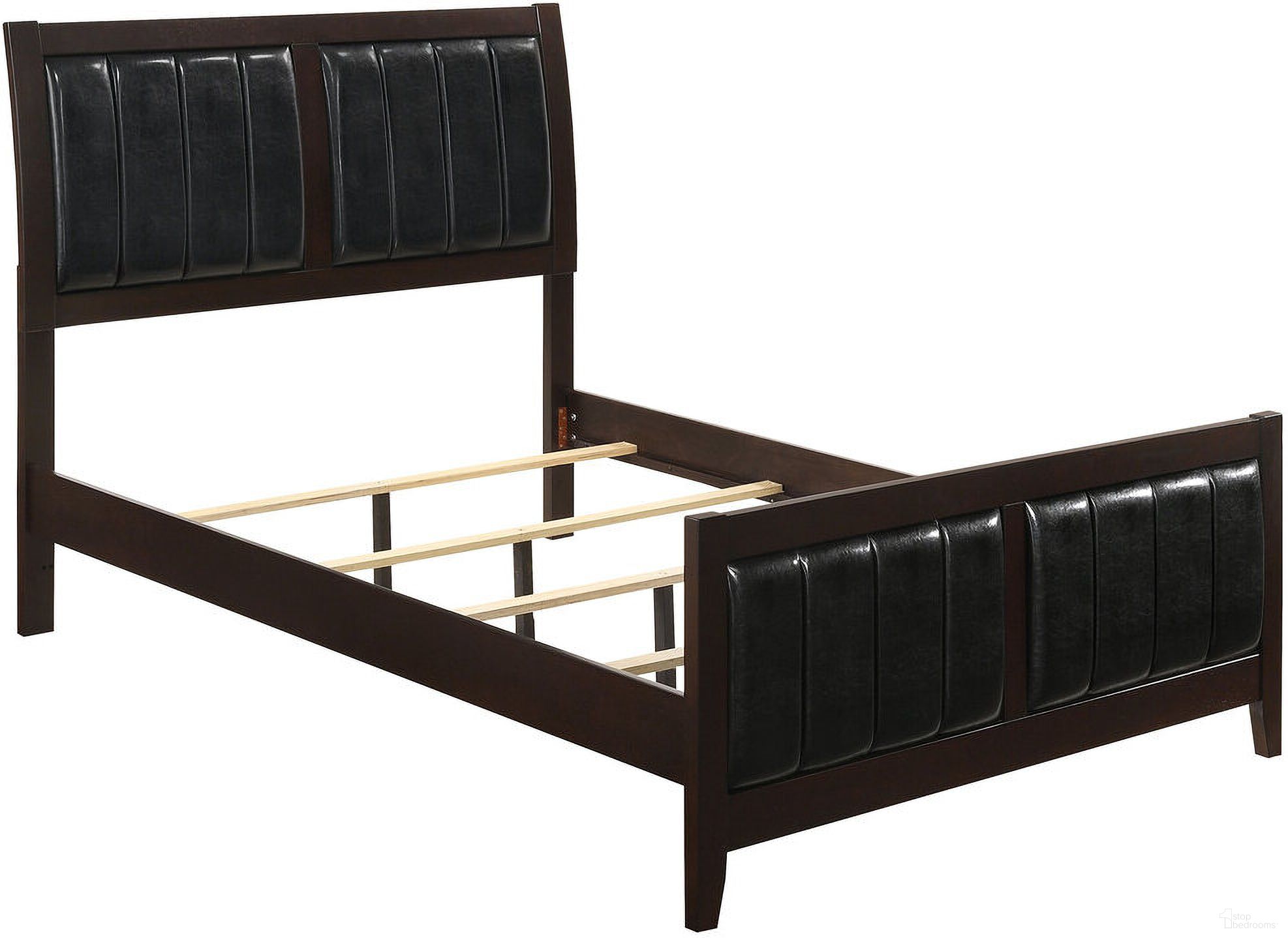Carlton California King Upholstered Bed Cappuccino and Black