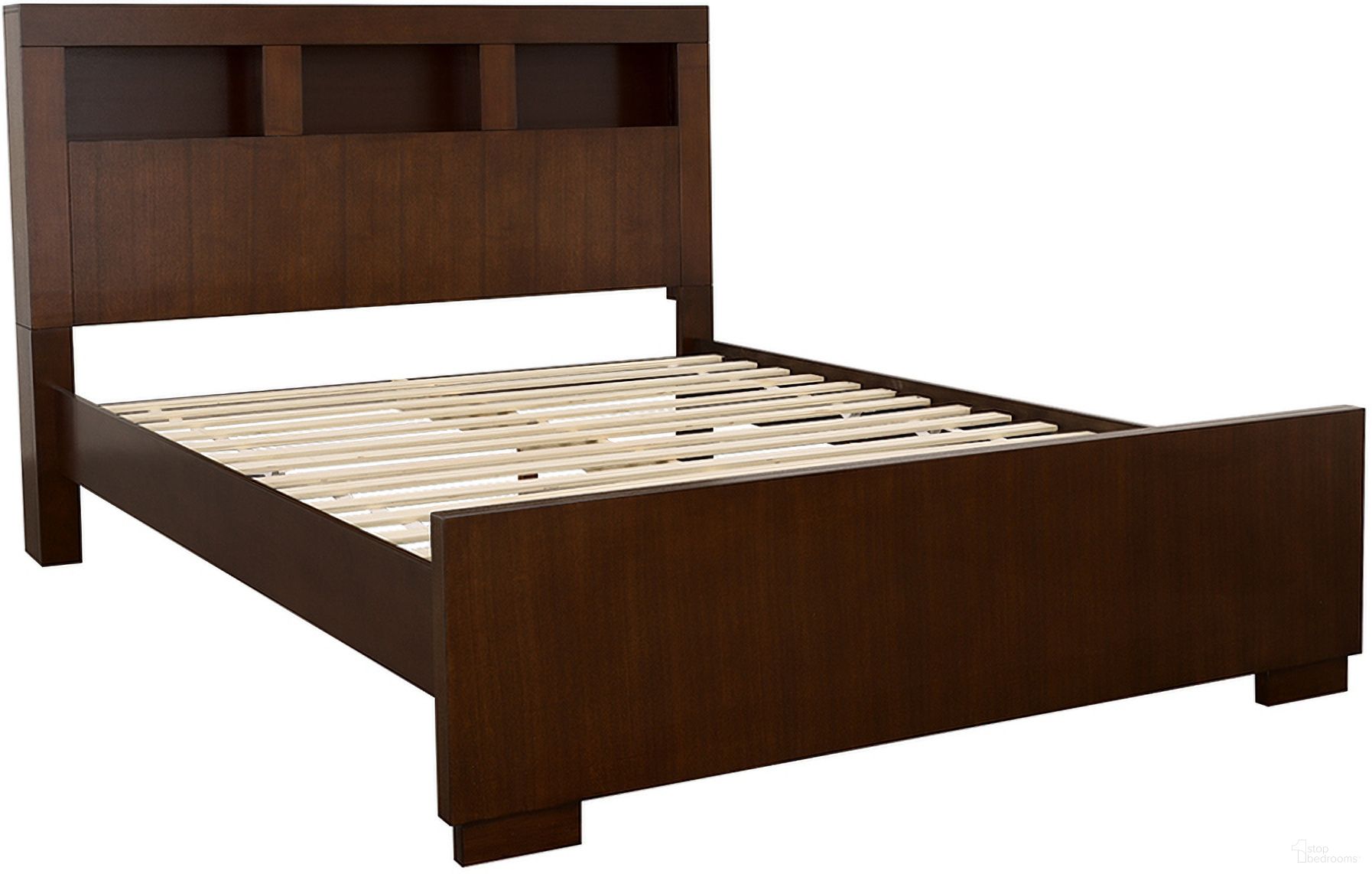 Jessica California King Bed with Storage Headboard Cappuccino