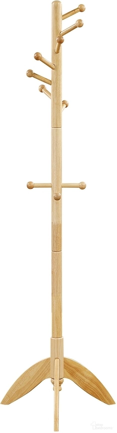 The appearance of Moe Coat Rack In Natural designed by Homelegance in the modern / contemporary interior design. This natural piece of furniture was selected by 1StopBedrooms from Moe Collection to add a touch of cosiness and style into your home. Sku: 4639NTL. Material: Wood.