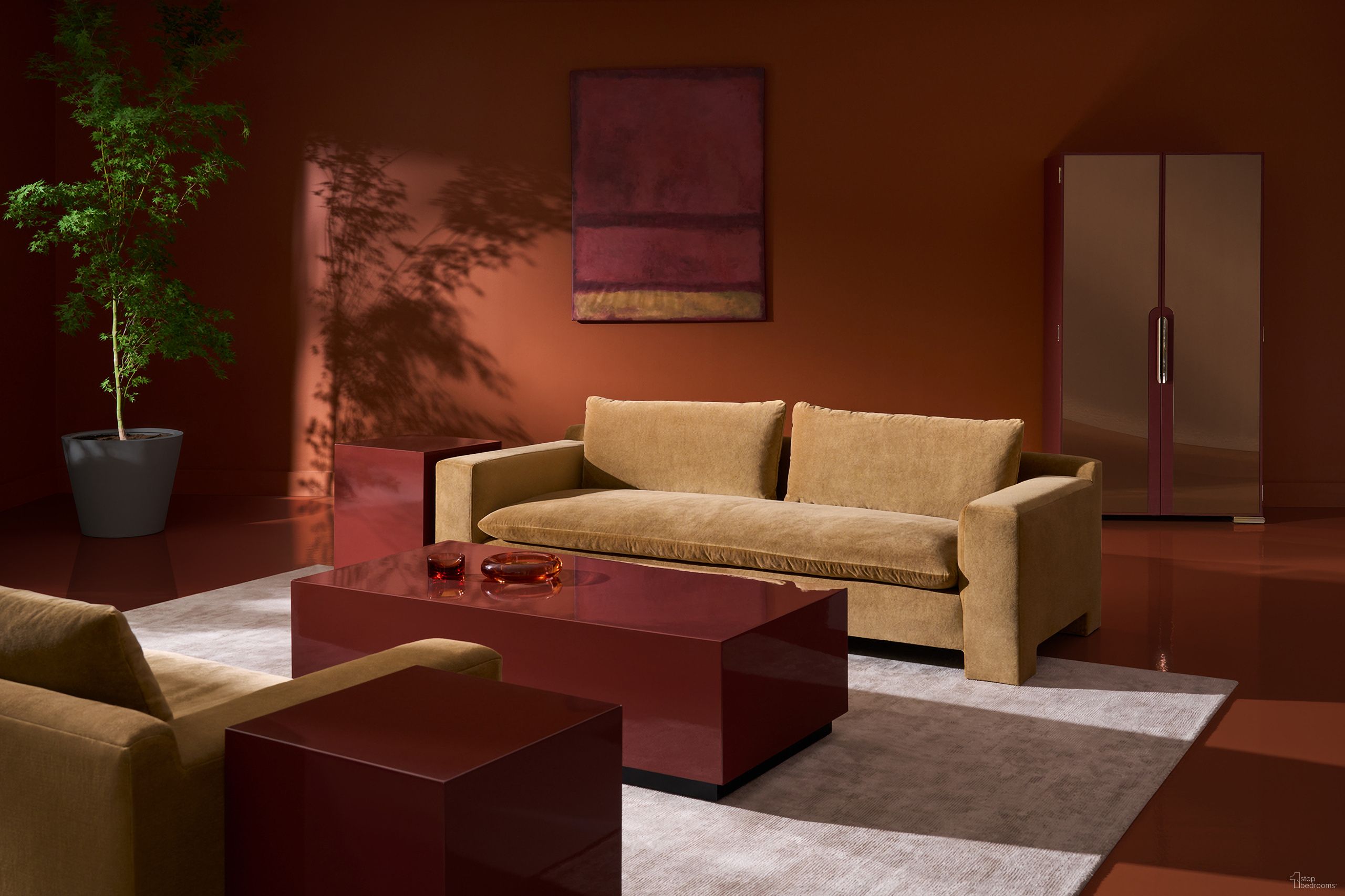 The appearance of Cocktail Couture Occasional Table Set In Red designed by Caracole in the modern / contemporary interior design. This red piece of furniture  was selected by 1StopBedrooms from Cocktail Couture Collection to add a touch of cosiness and style into your home. Sku: CLA-425V-4010;CLA-425V-4110. Material: Hardwood.