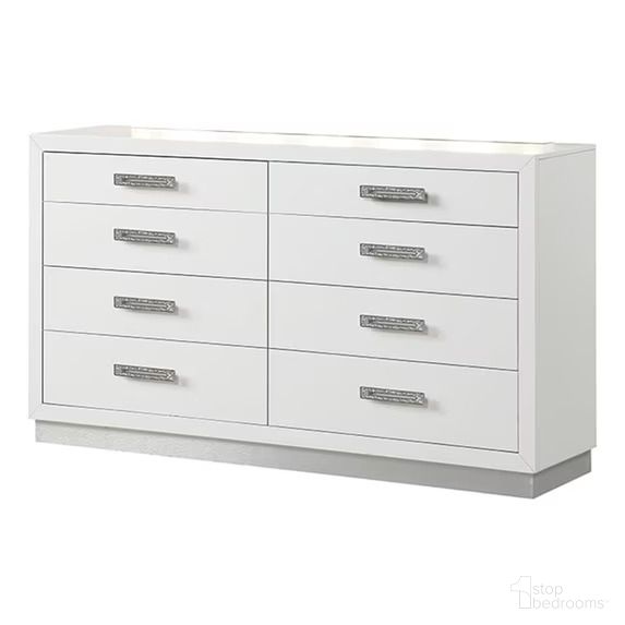 Coco 8 Drawer Dresser Made With Wood In Milky White