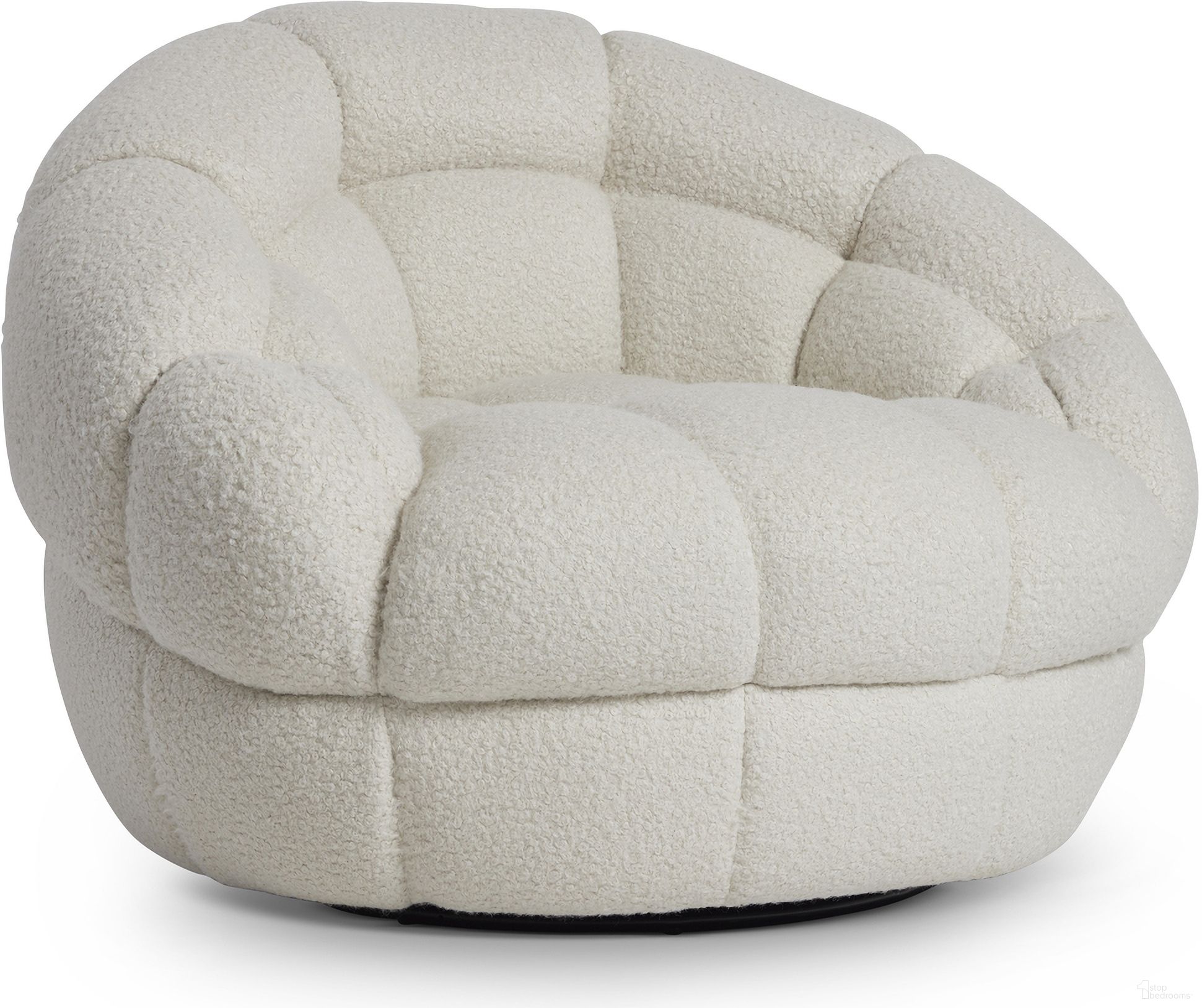 The appearance of Coco Fabric Swivel Chair In White designed by Bernhardt in the modern / contemporary interior design. This white/cream faux fur piece of furniture  was selected by 1StopBedrooms from Coco Collection to add a touch of cosiness and style into your home. Sku: B973SO. Material: Fabric.