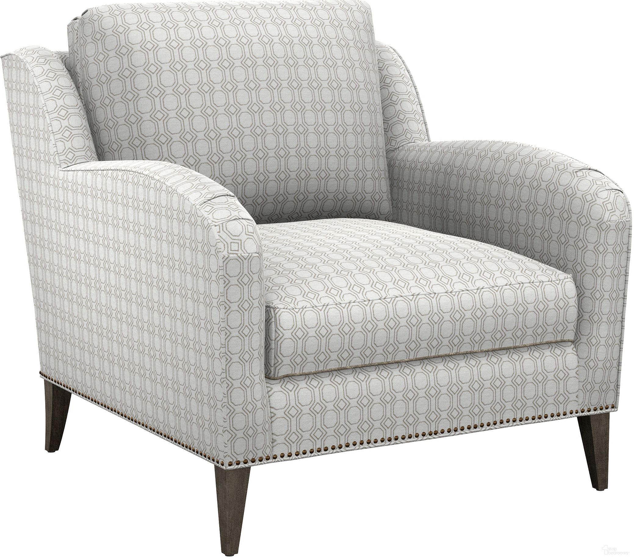 The appearance of Featured Upholstery Coconut Grove Chair In White designed by Lexington in the transitional interior design. This white piece of furniture was selected by 1StopBedrooms from Featured Upholstery Collection to add a touch of cosiness and style into your home. Sku: 7287-11-74. Material: Fabric.