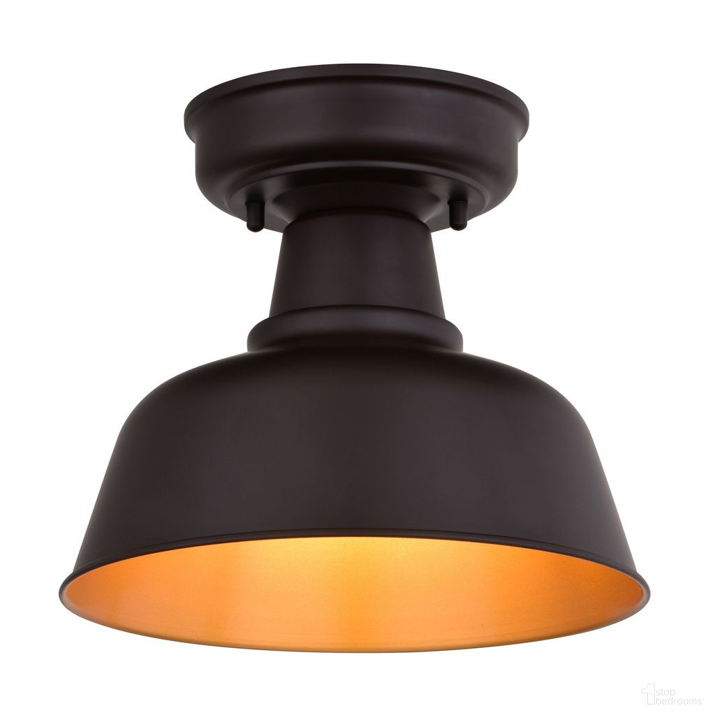 The appearance of Cody 10.25 Inch Outdoor Semi-Flush Mount In Oil Rubbed Bronze and Light Gold designed by Vaxcel in the country / farmhouse interior design. This oil rubbed bronze/light gold piece of furniture was selected by 1StopBedrooms from Cody Collection to add a touch of cosiness and style into your home. Sku: T0770. Material: Steel.