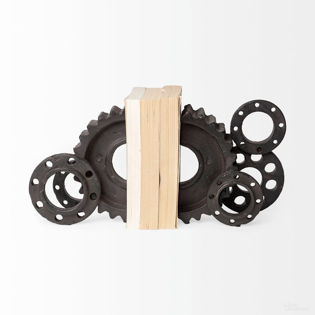 The appearance of Cogsworth Resin Industrial Gear Bookends Set of 2 In Brown designed by Mercana in the industrial interior design. This brown piece of furniture  was selected by 1StopBedrooms from Cogsworth Collection to add a touch of cosiness and style into your home. Sku: 67648. Material: Metal.
